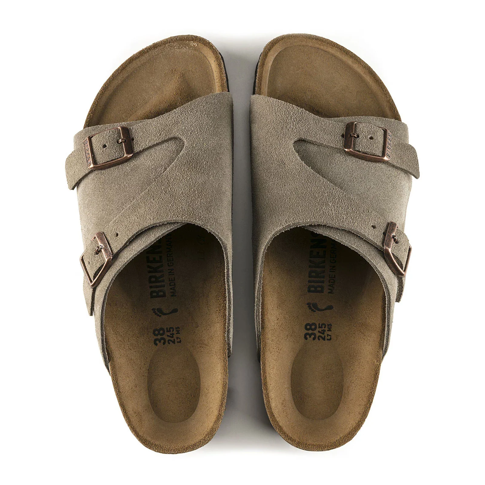 Birkenstock Zurich Narrow Slide Sandal (Women) - Taupe Suede - Image 2