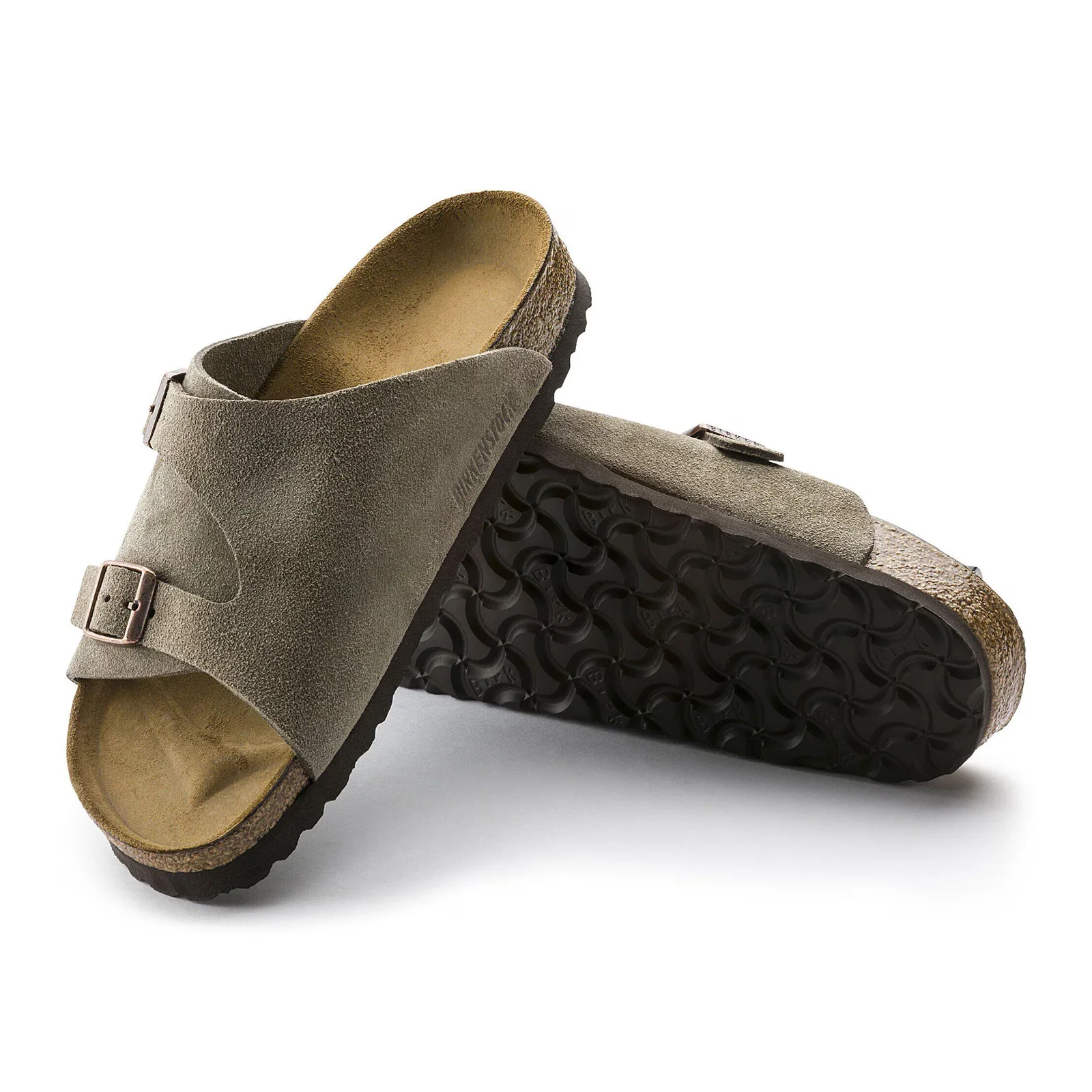 Birkenstock Zurich Narrow Slide Sandal (Women) - Taupe Suede - Image 3