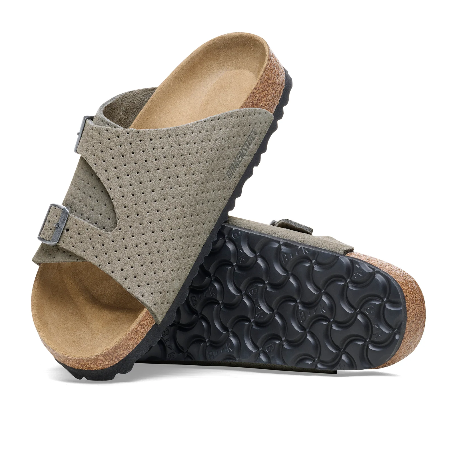 Birkenstock Zurich Slide Sandal (Unisex) - Dotted Stone Coin Suede - Image 3