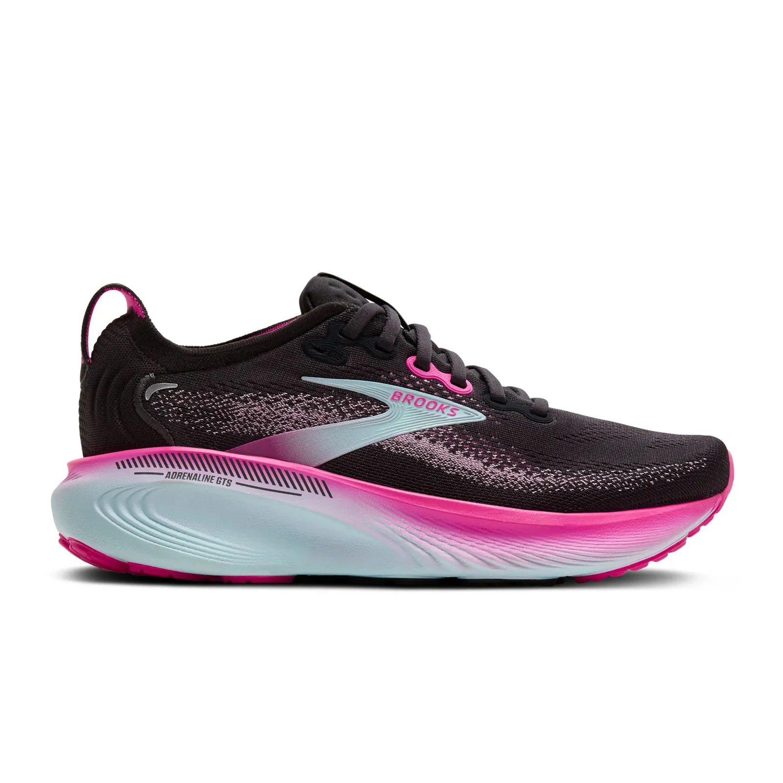Brooks Adrenaline GTS 25 Running Shoe (Women) - Black/Cyber Pink/Iced Aqua