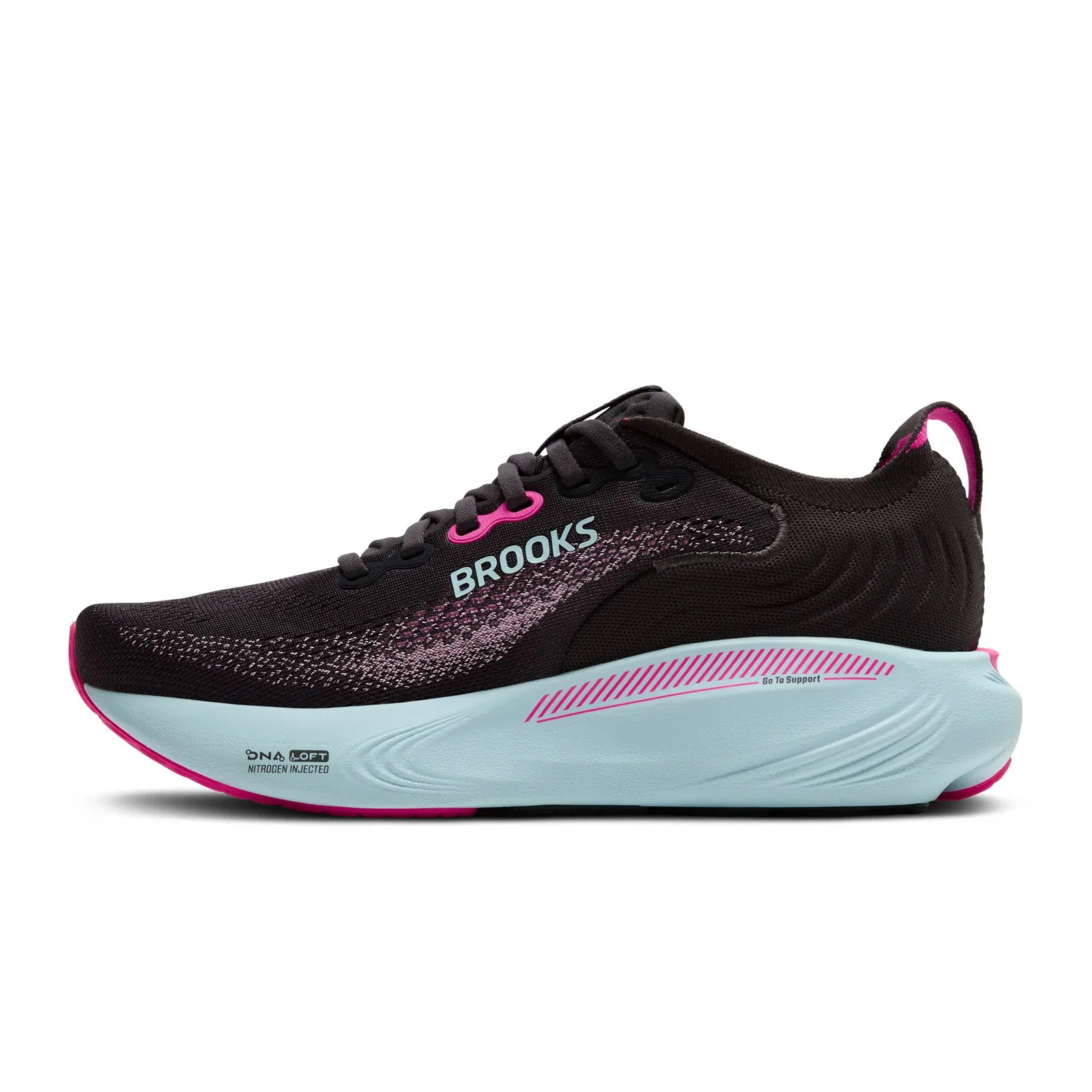 Brooks Adrenaline GTS 25 Running Shoe (Women) - Black/Cyber Pink/Iced Aqua - Image 2