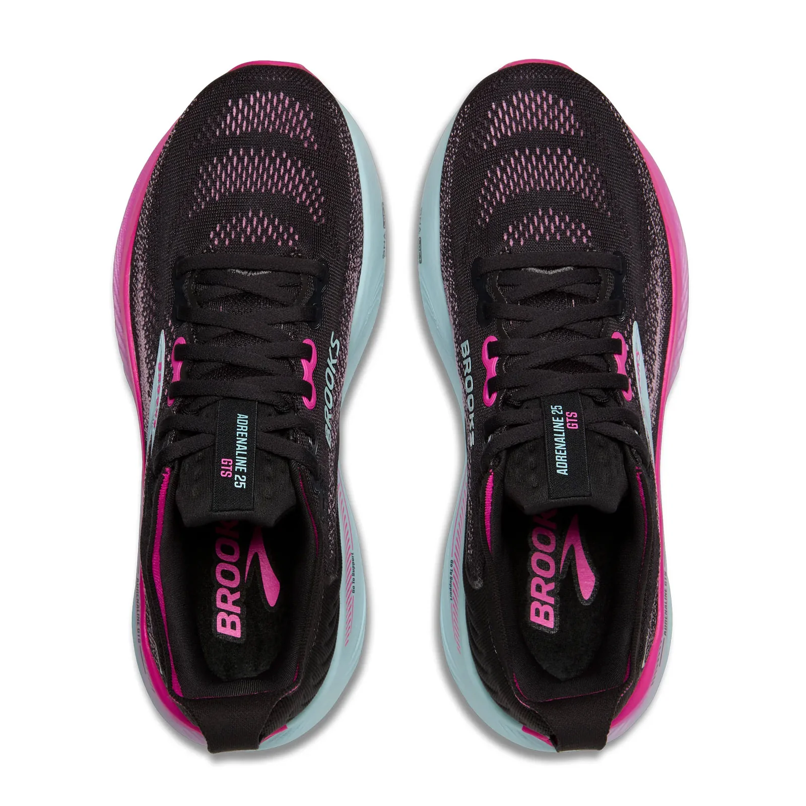 Brooks Adrenaline GTS 25 Running Shoe (Women) - Black/Cyber Pink/Iced Aqua - Image 6