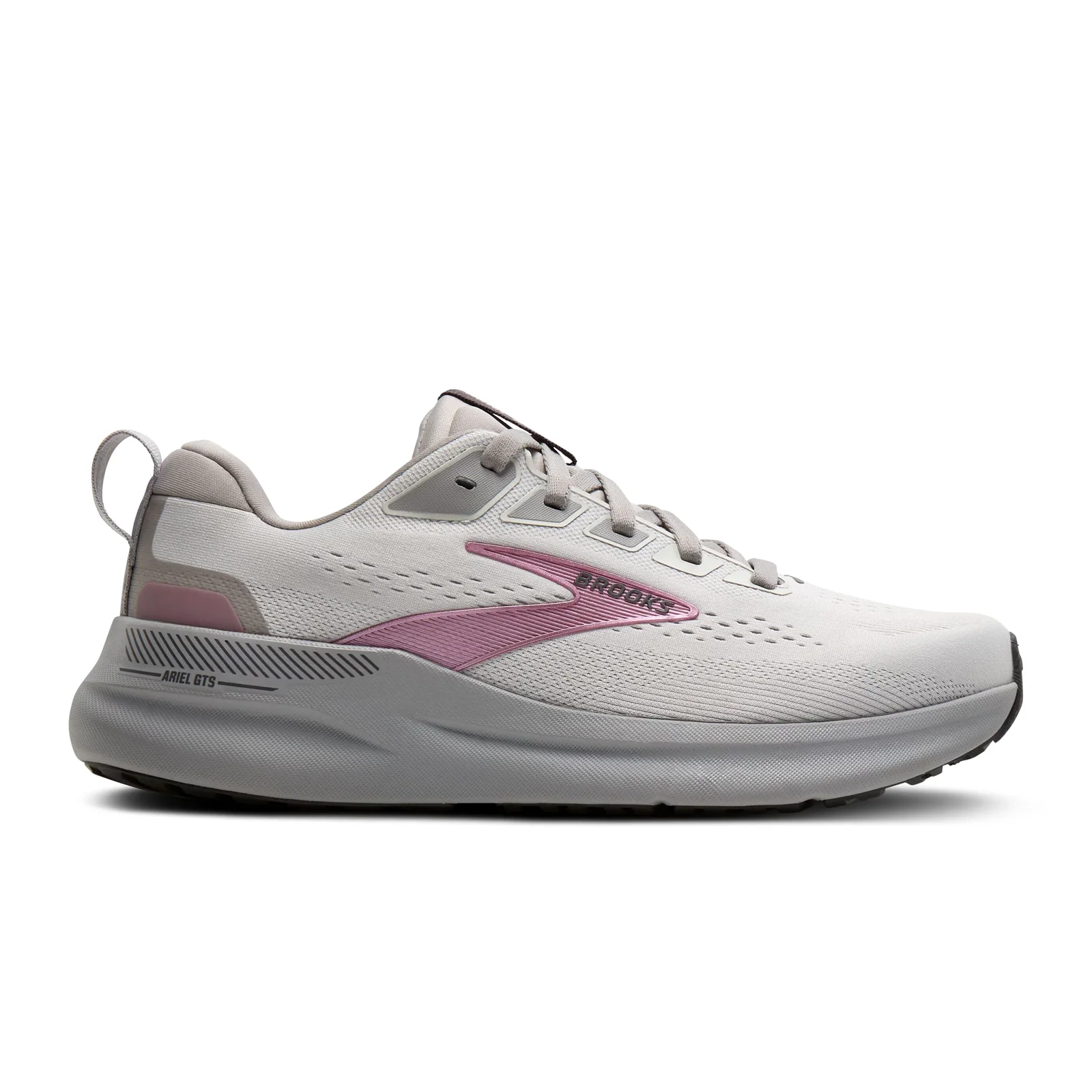 Brooks Ariel GTS 26 Running Shoe (Women) - Oyster Mushroom/Alloy/Pink