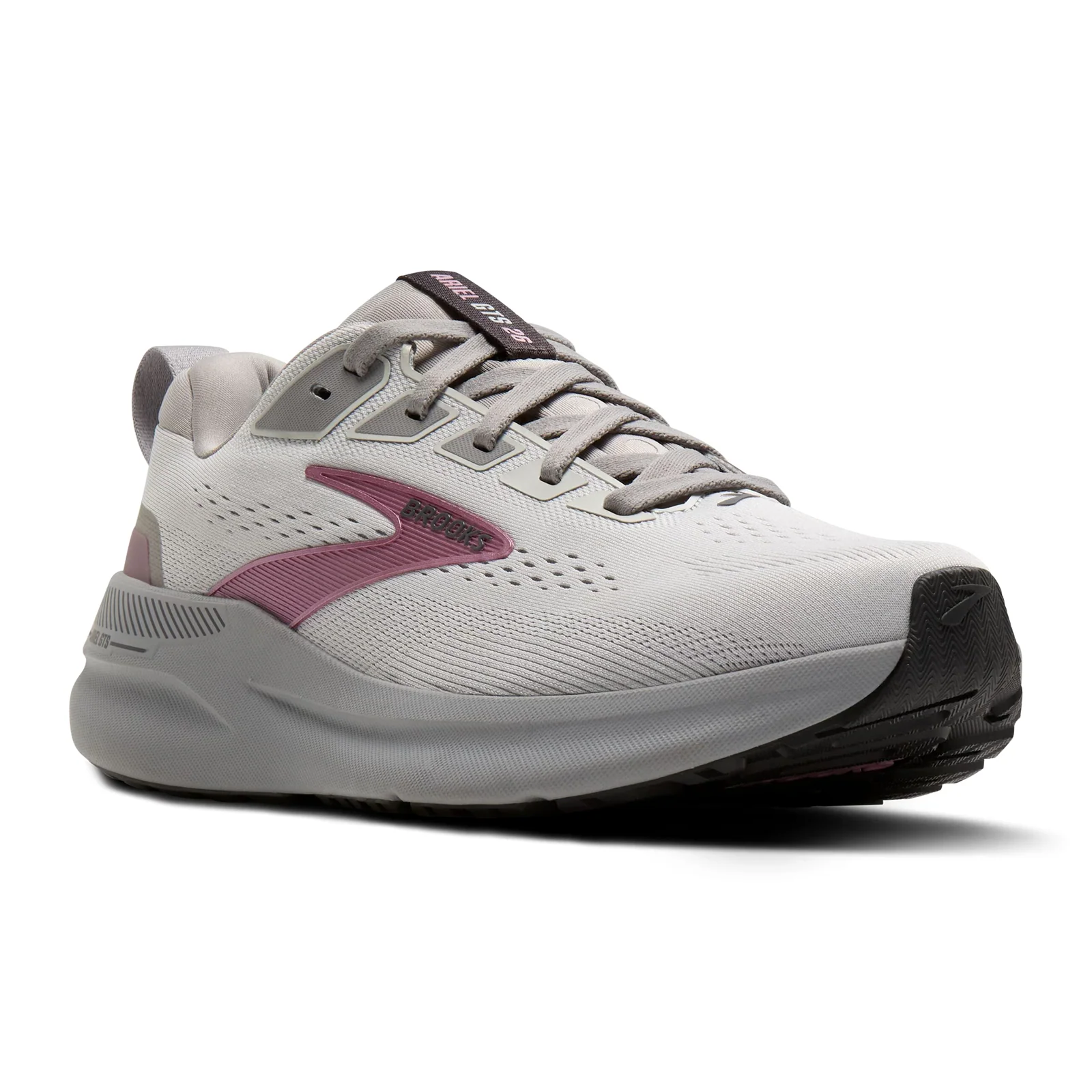 Brooks Ariel GTS 26 Running Shoe (Women) - Oyster Mushroom/Alloy/Pink - Image 3