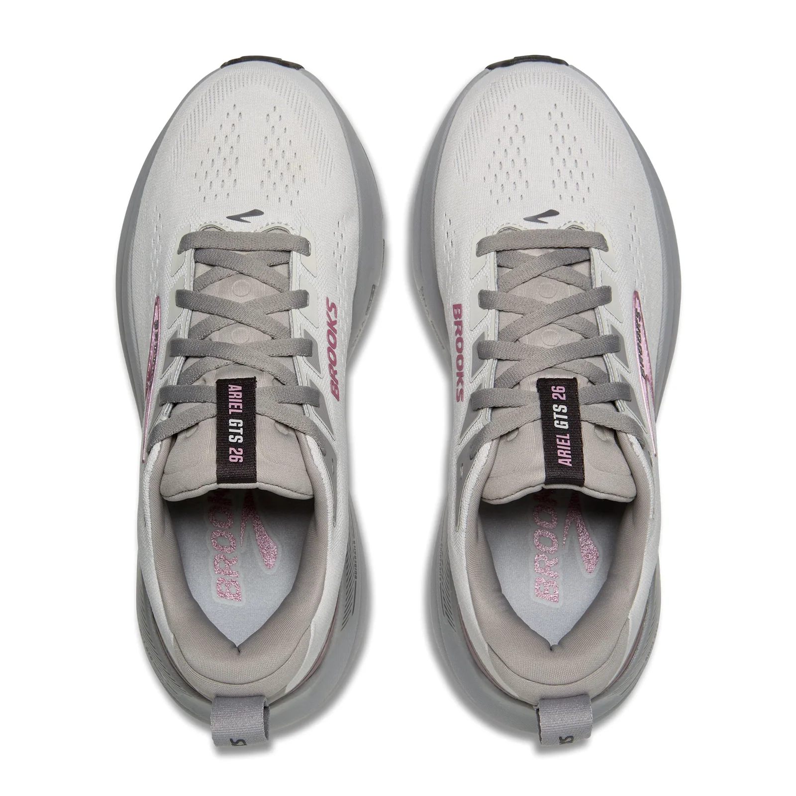Brooks Ariel GTS 26 Running Shoe (Women) - Oyster Mushroom/Alloy/Pink - Image 5