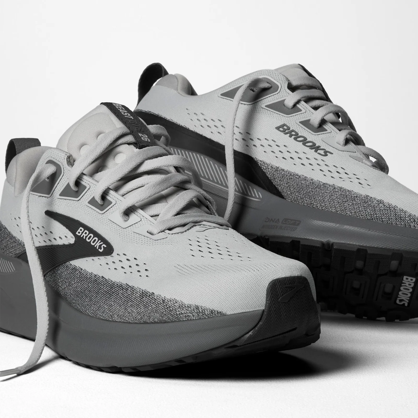 Brooks Beast GTS 26 Running Shoe (Men) - Gray/Gray/Blackened Pearl - Image 7