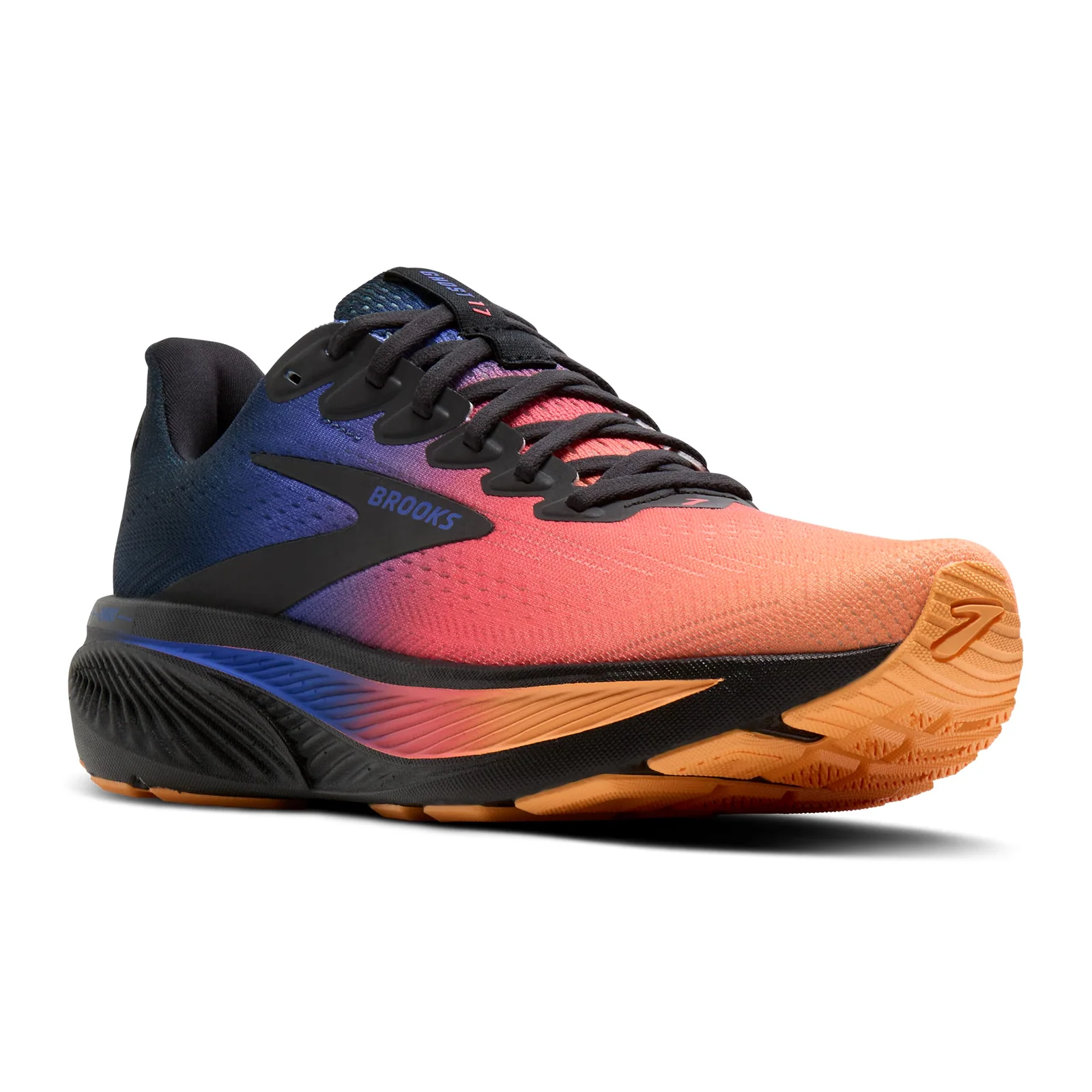 Brooks Ghost 17 Running Shoe (Women) - Night/Blue/Papaya - Image 3