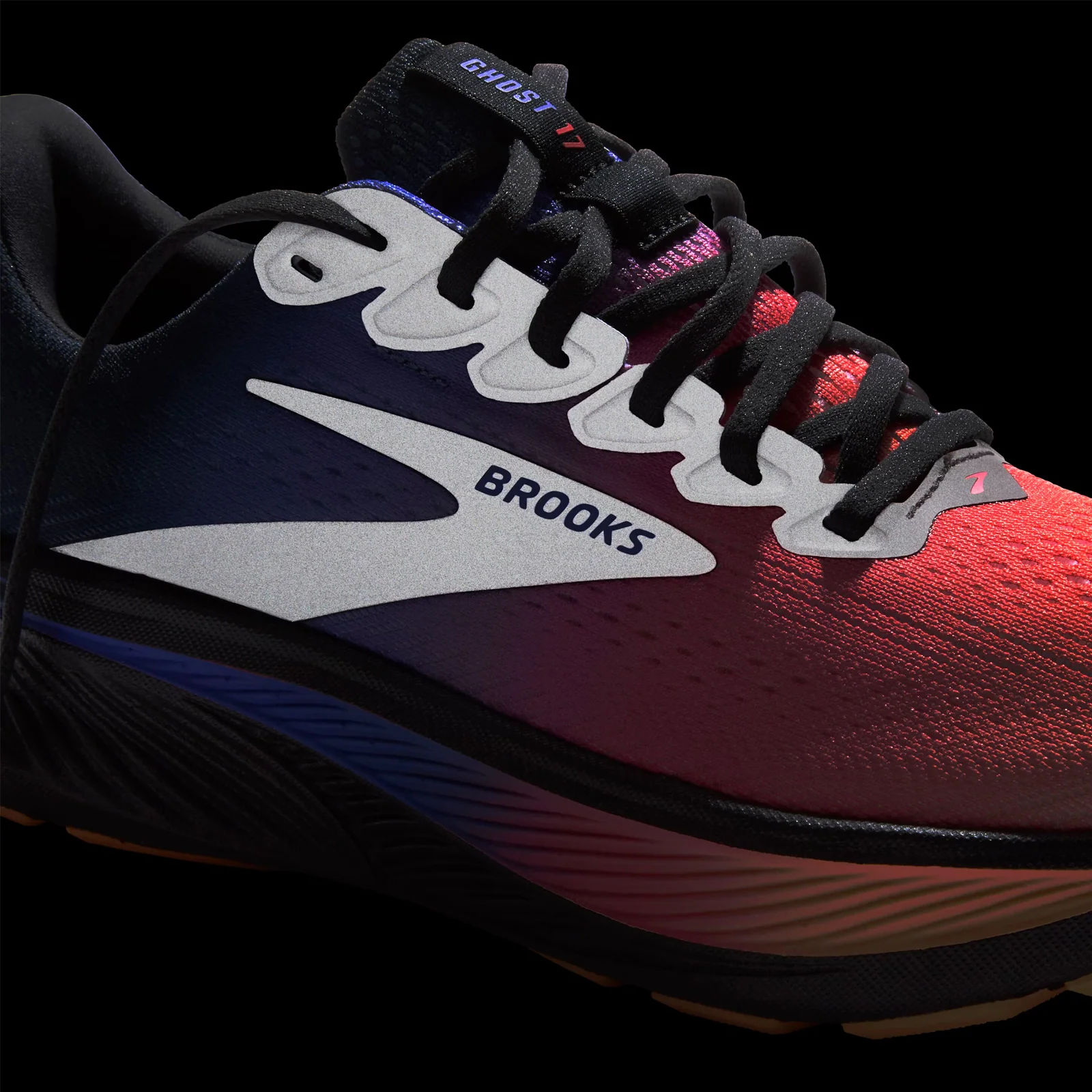 Brooks Ghost 17 Running Shoe (Women) - Night/Blue/Papaya - Image 8