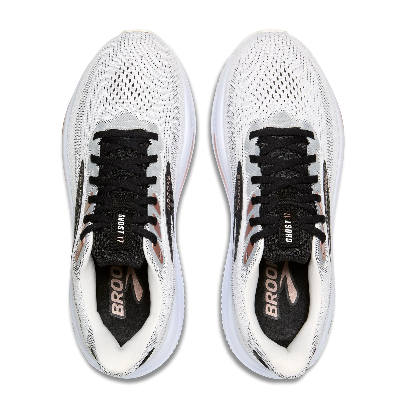 Brooks Ghost 17 Running Shoe (Women) - White/Black/Rose Gold - Image 3