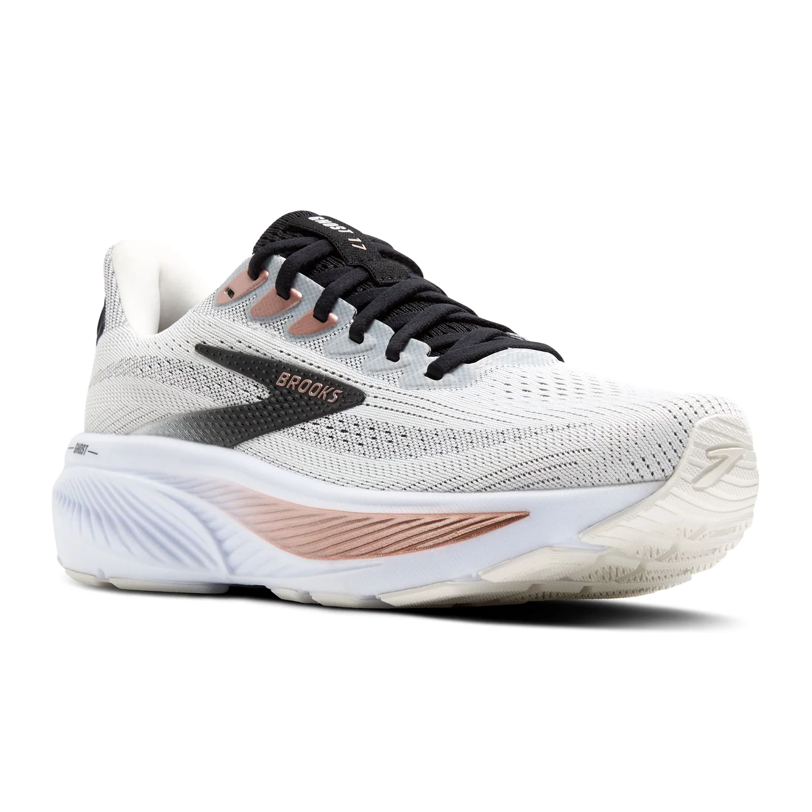 Brooks Ghost 17 Running Shoe (Women) - White/Black/Rose Gold - Image 4