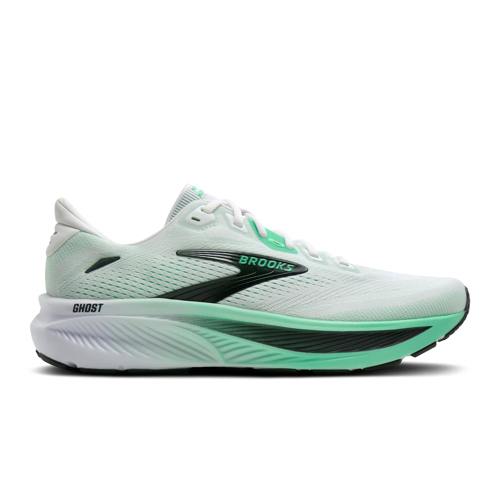 Brooks Ghost 18 Running Shoe (Men) - White/Spring Bud/Spruce