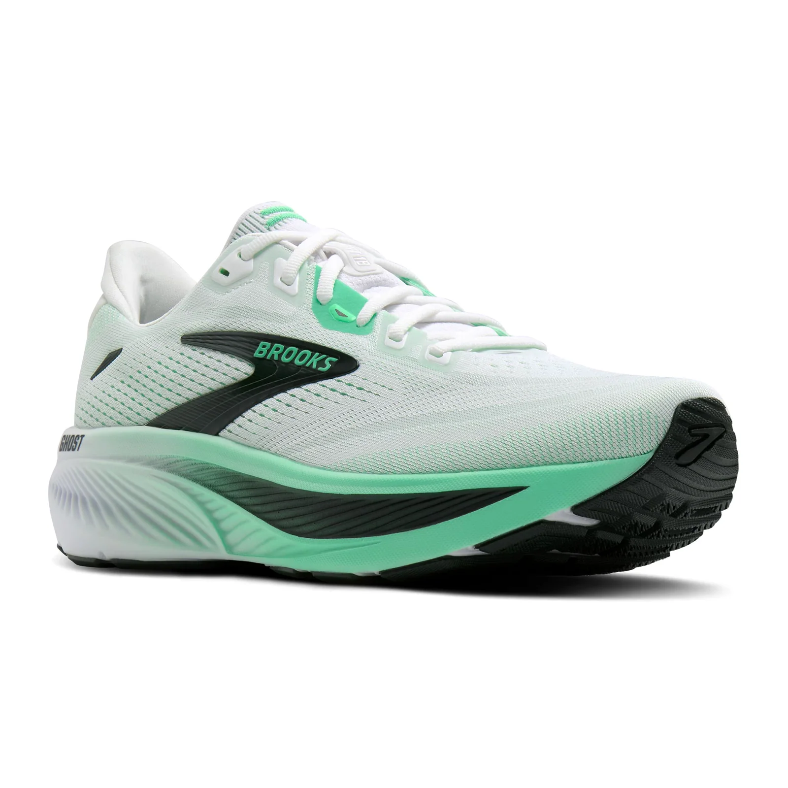 Brooks Ghost 18 Running Shoe (Men) - White/Spring Bud/Spruce - Image 3