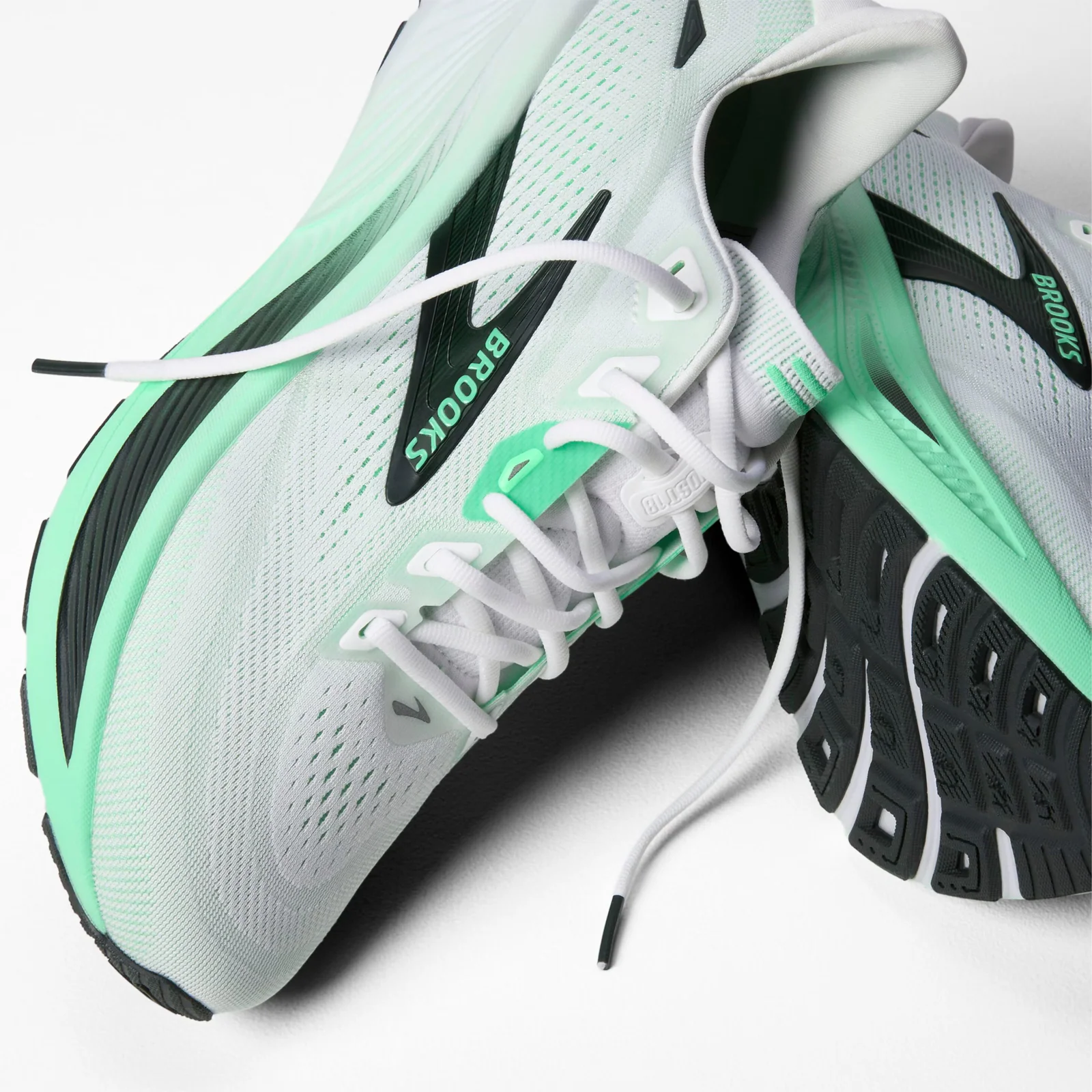 Brooks Ghost 18 Running Shoe (Men) - White/Spring Bud/Spruce - Image 7