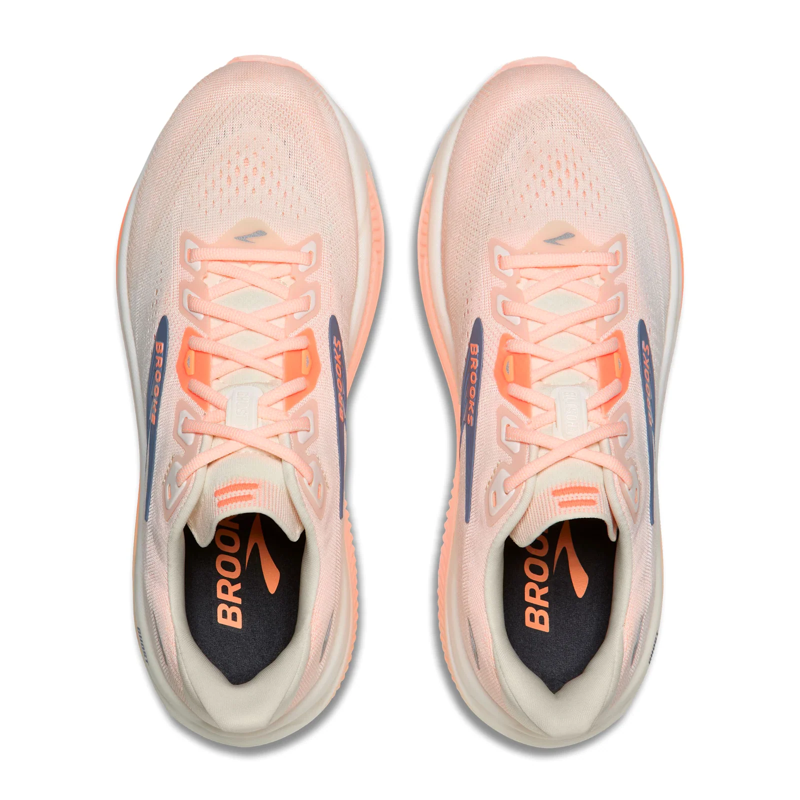 Brooks Ghost 18 Running Shoe (Women) - Star White/Cyber Peach/Grey - Image 5