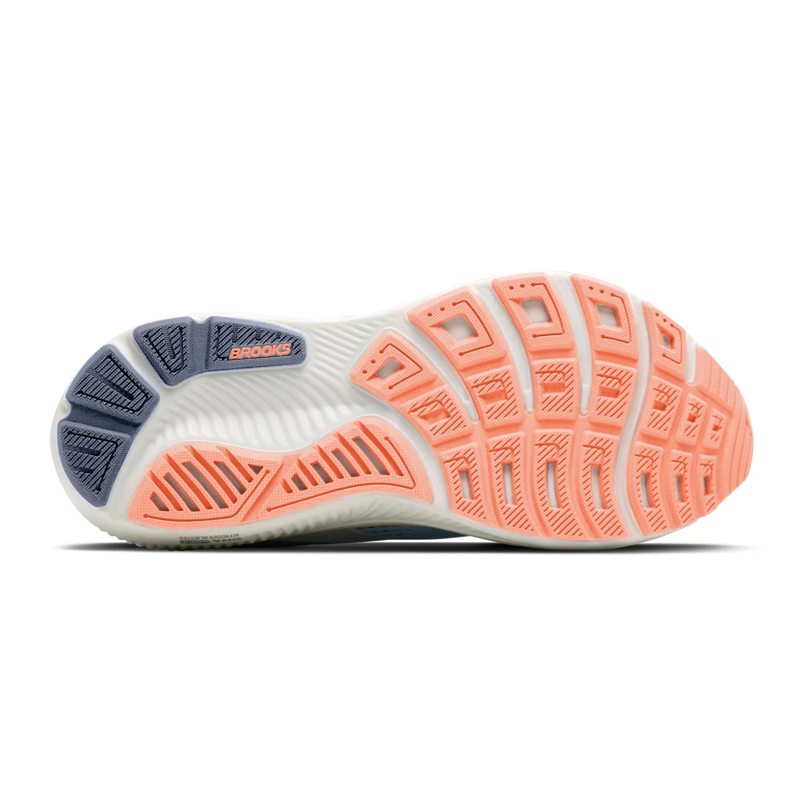 Brooks Ghost 18 Running Shoe (Women) - Star White/Cyber Peach/Grey - Image 6