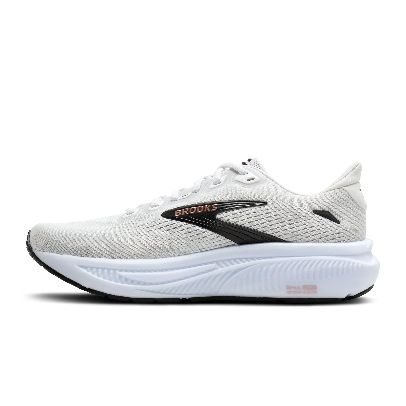 Brooks Ghost 18 Running Shoe (Women) - White/Black/Rose Gold - Image 2