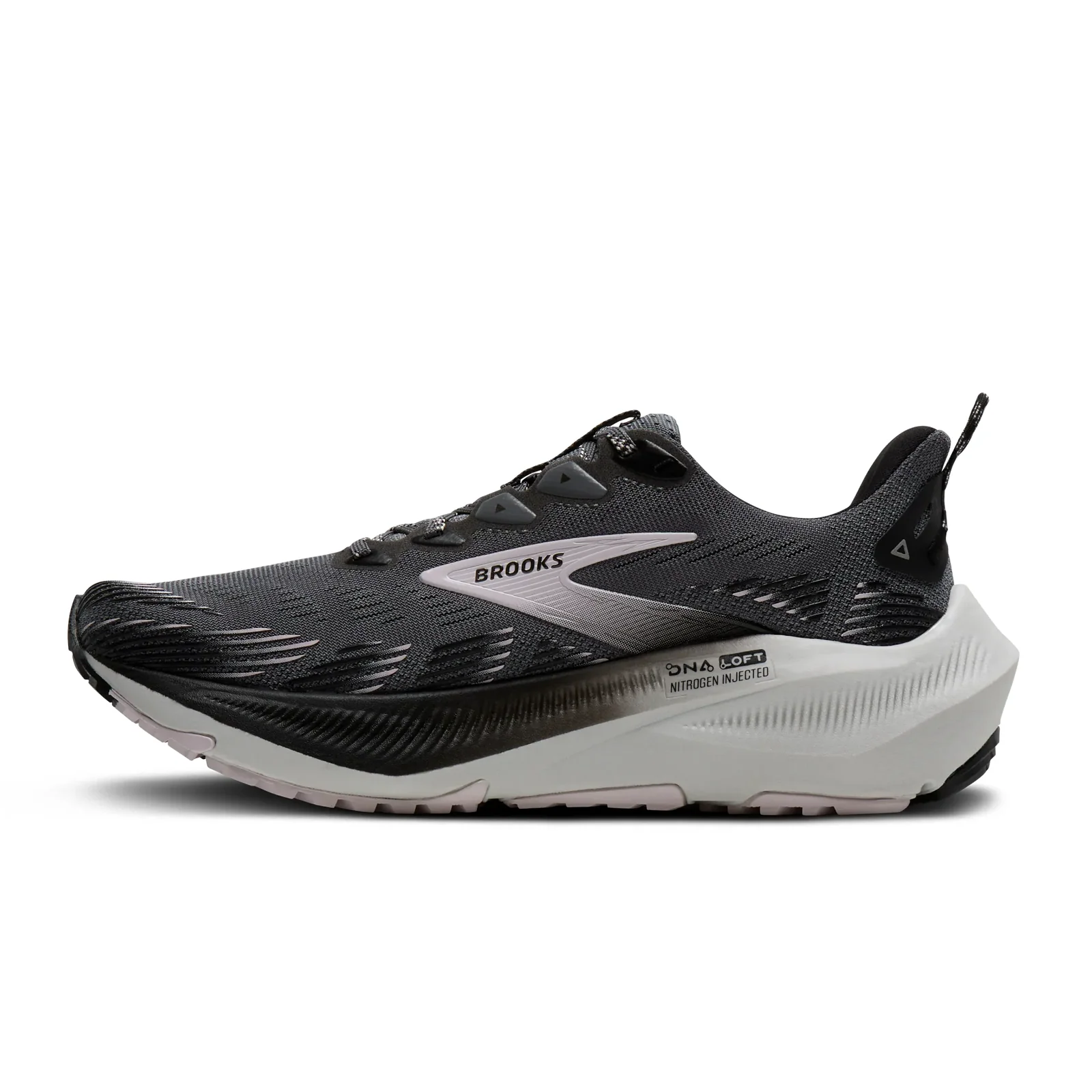 Brooks Ghost Trail Running Shoe (Women) - Poppy Seed/Black/Pink - Image 2