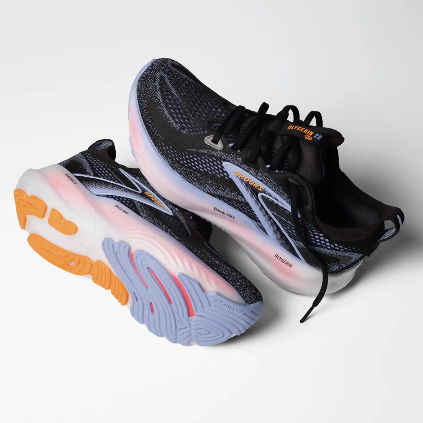 Brooks Glycerin 22 Running Shoe (Women) - Black/Blue Heron/Orange - Image 7
