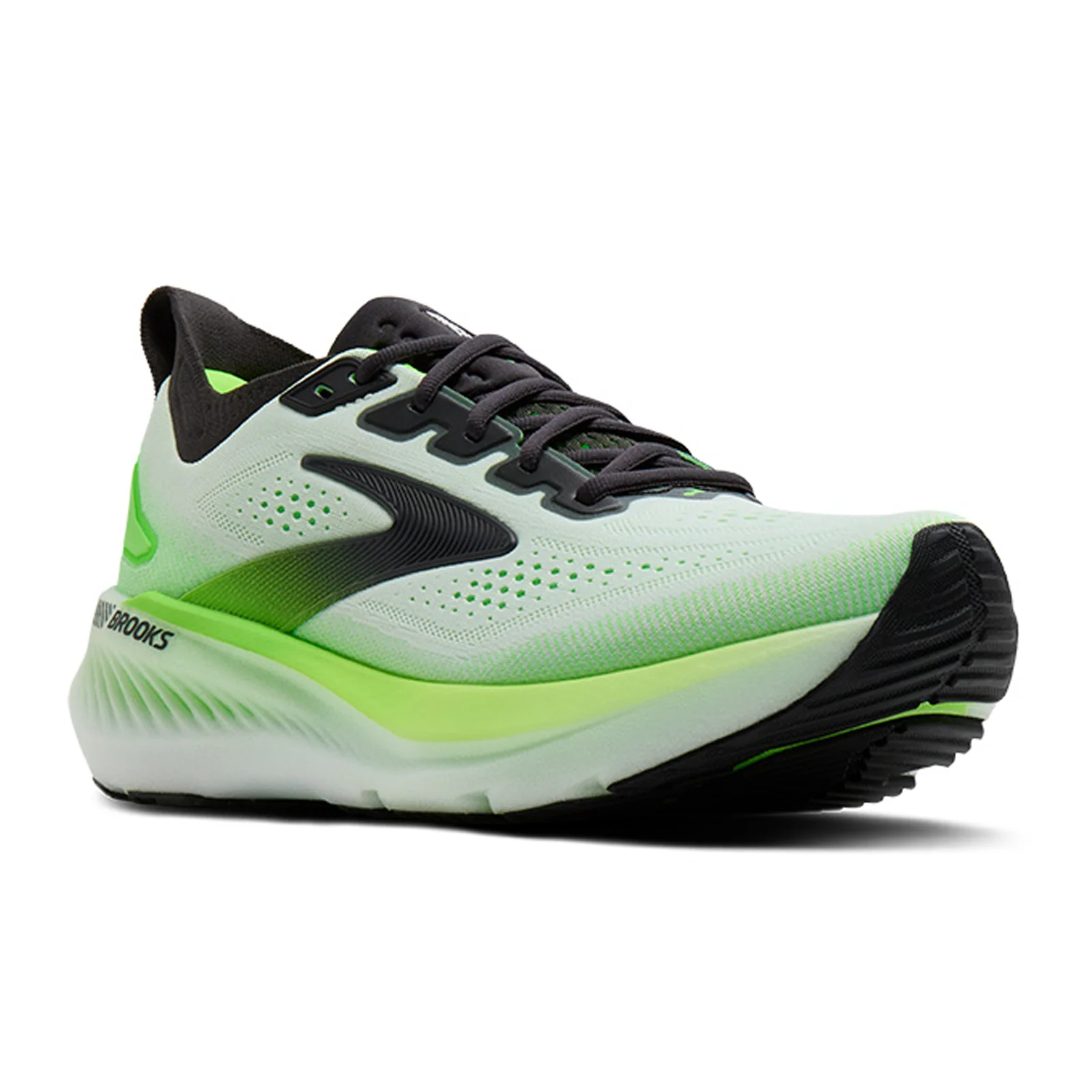 Brooks Glycerin GTS 23 Running Shoe (Men) - White/Phantom/Green Gecko - Image 3