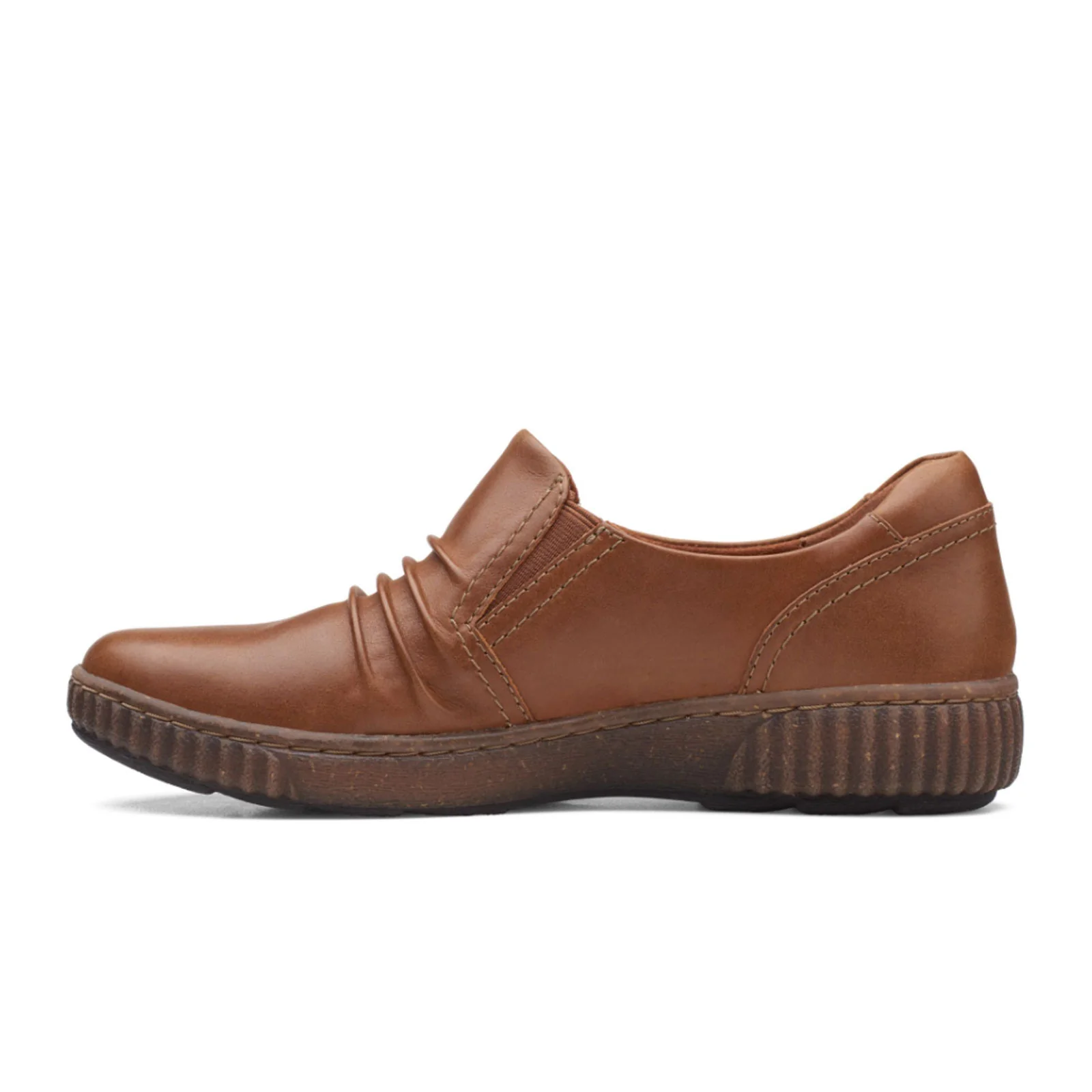 Clarks Magnolia Faye Slip On (Women) - Dark Tan Leather - Image 2