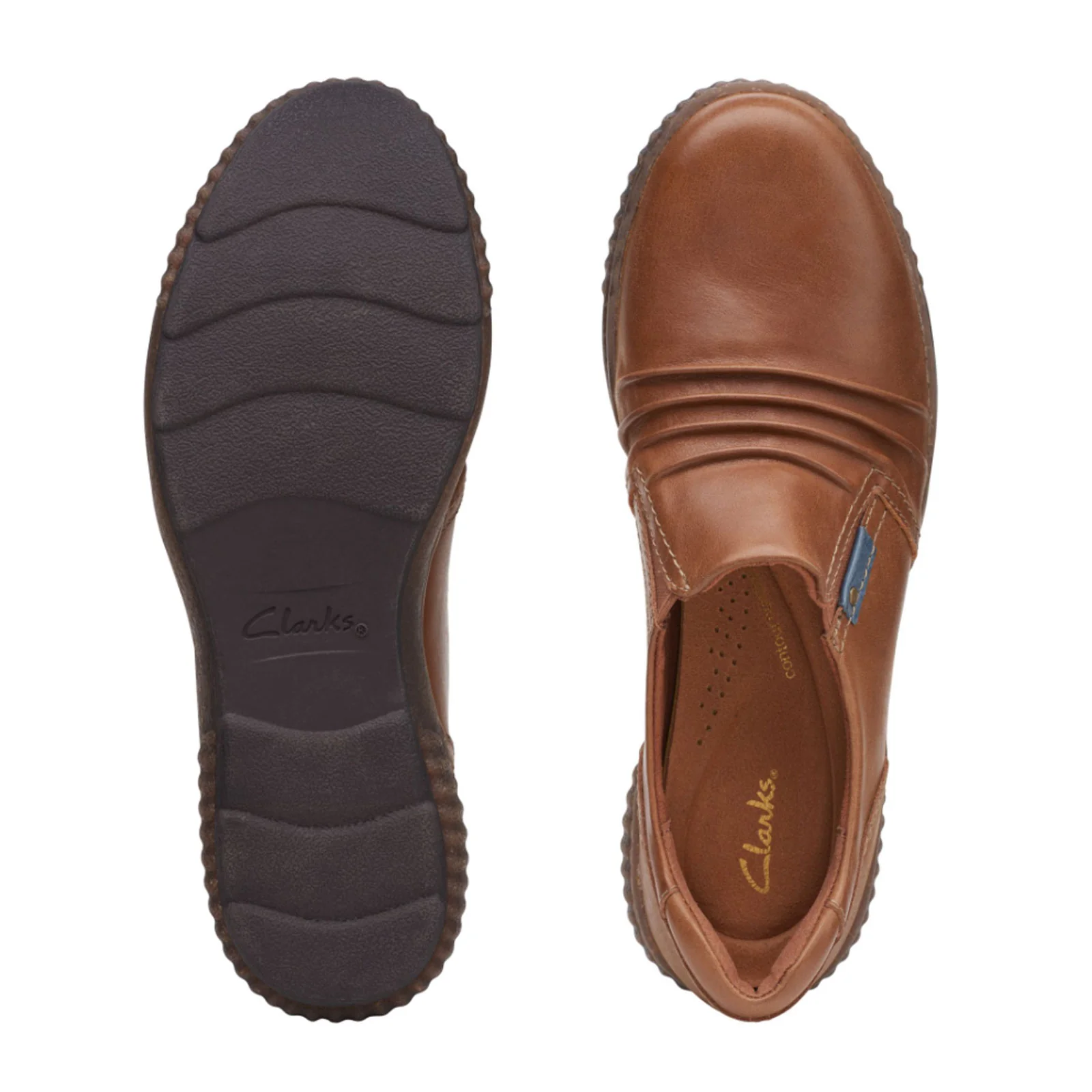 Clarks Magnolia Faye Slip On (Women) - Dark Tan Leather - Image 3