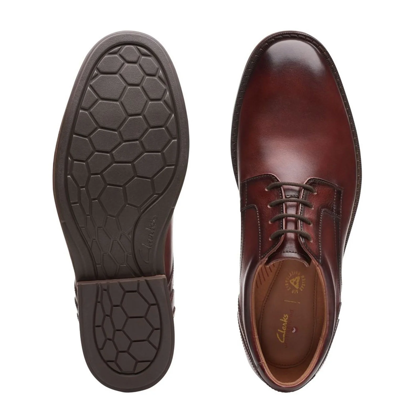 Clarks Un Hugh Lace Oxford (Men) - Brown Leather - Image 3