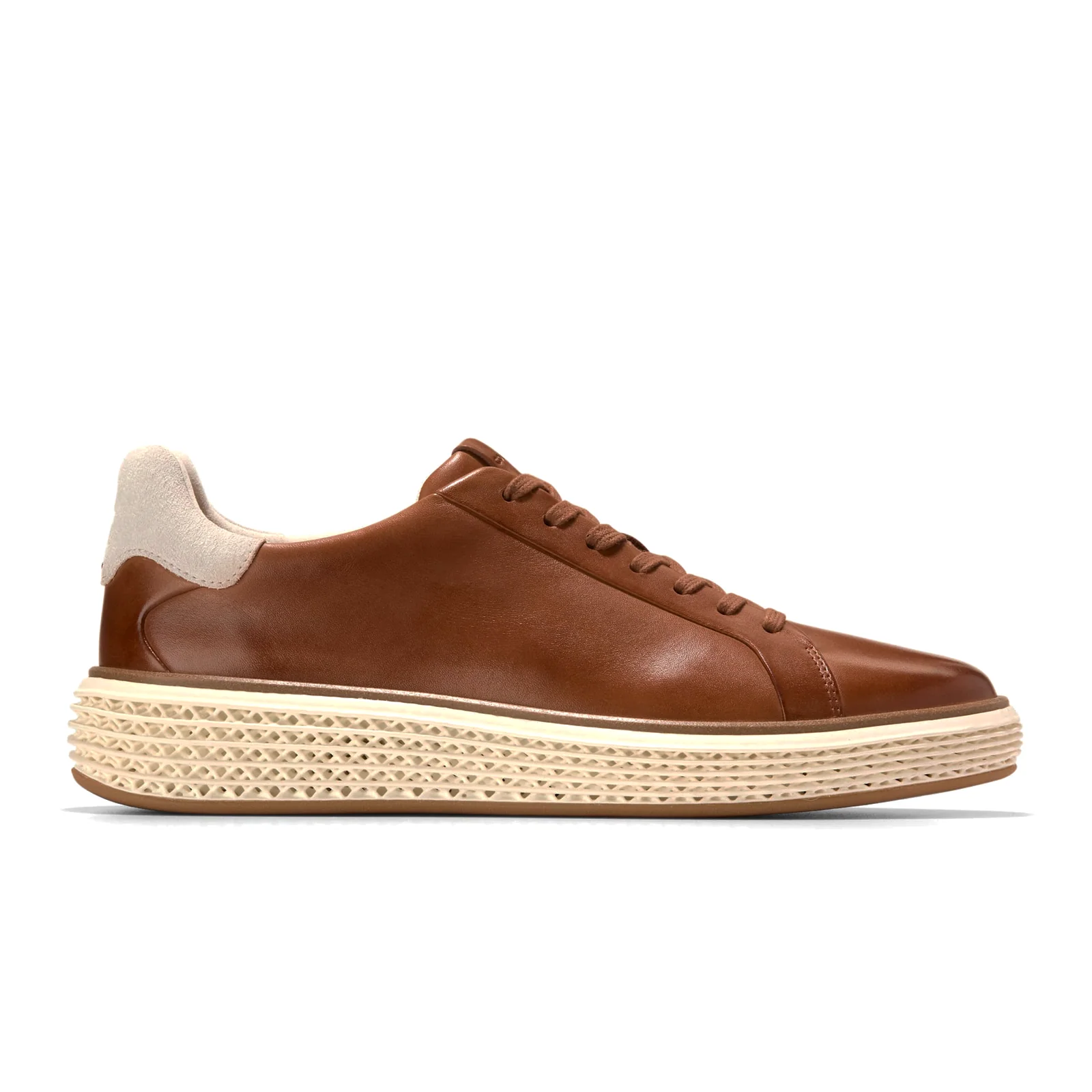 Cole Haan Grandpro Court Skyweave Sneaker (Men) - British Tan/Ivory Suede/Ivory