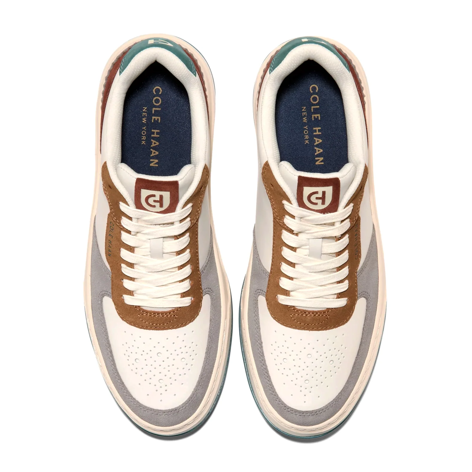 Cole Haan GrandPro Crossover Sneaker (Men) - Ivory/CH Golden Honey Suede/Mediterranean - Image 5