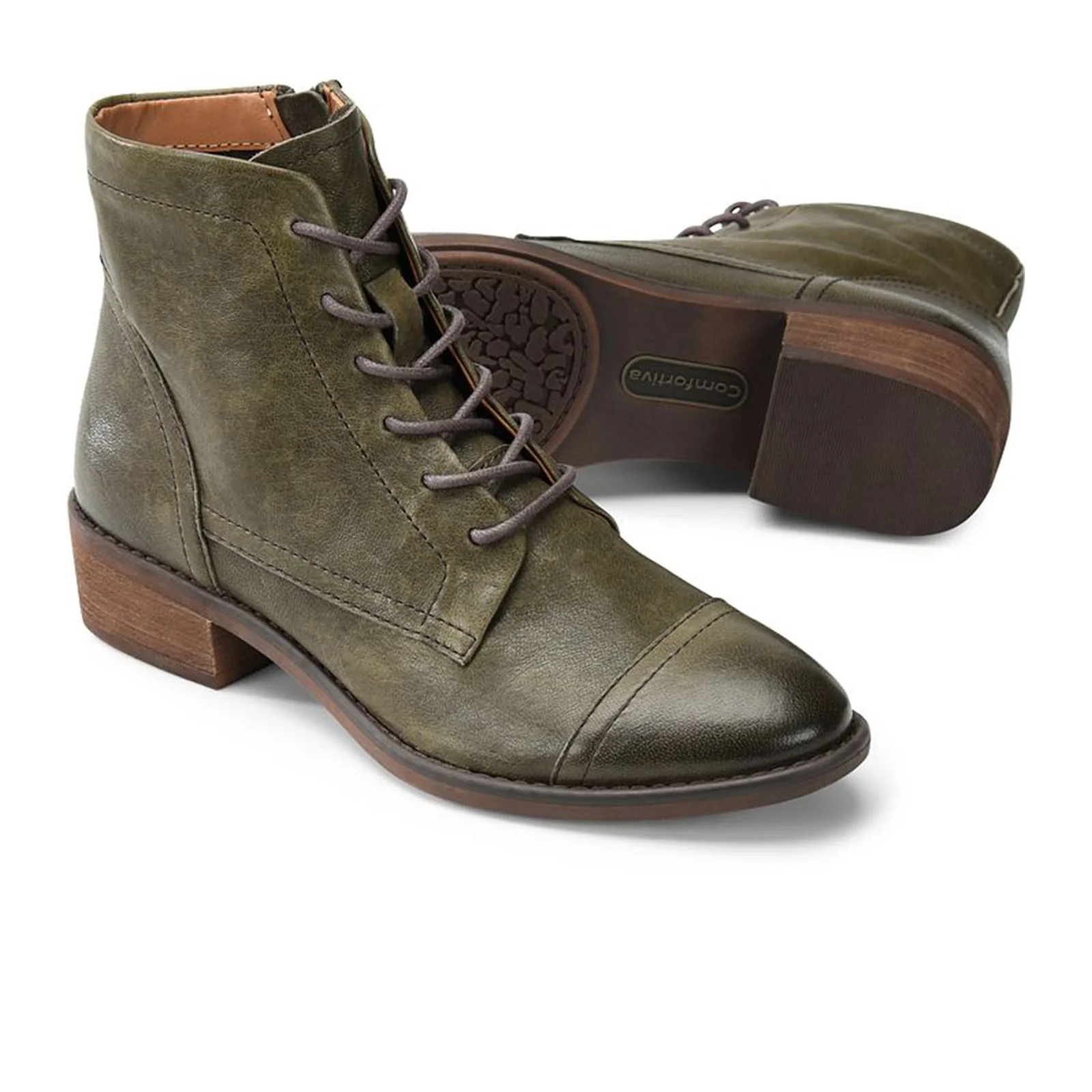 Comfortiva Cordia Ankle Boot (Women) - Army Green - Image 4