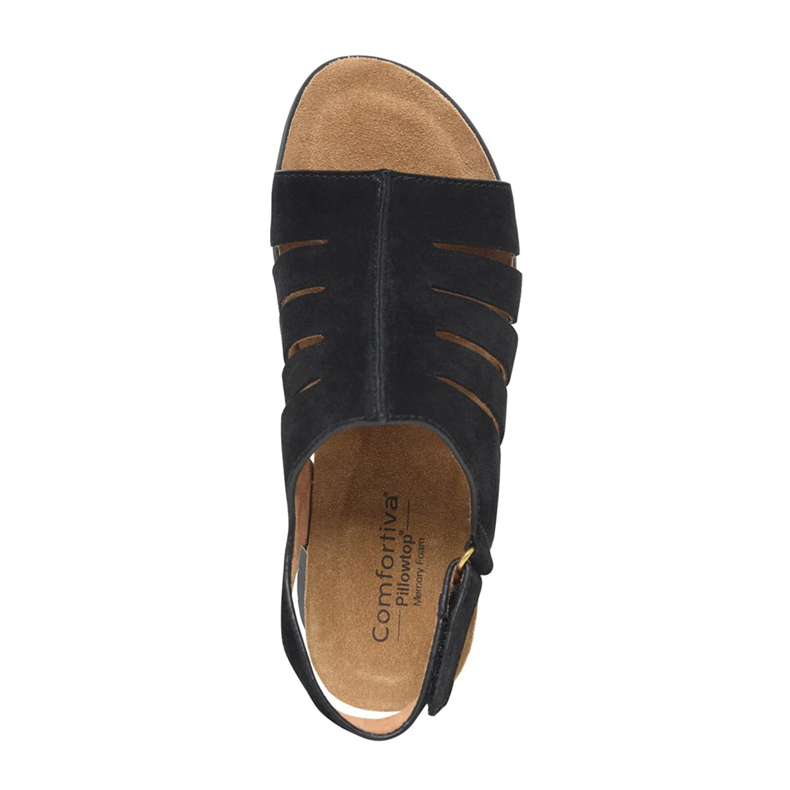 Comfortiva Scottie Wedge Sandal (Women) - Black Cow Suede - Image 3