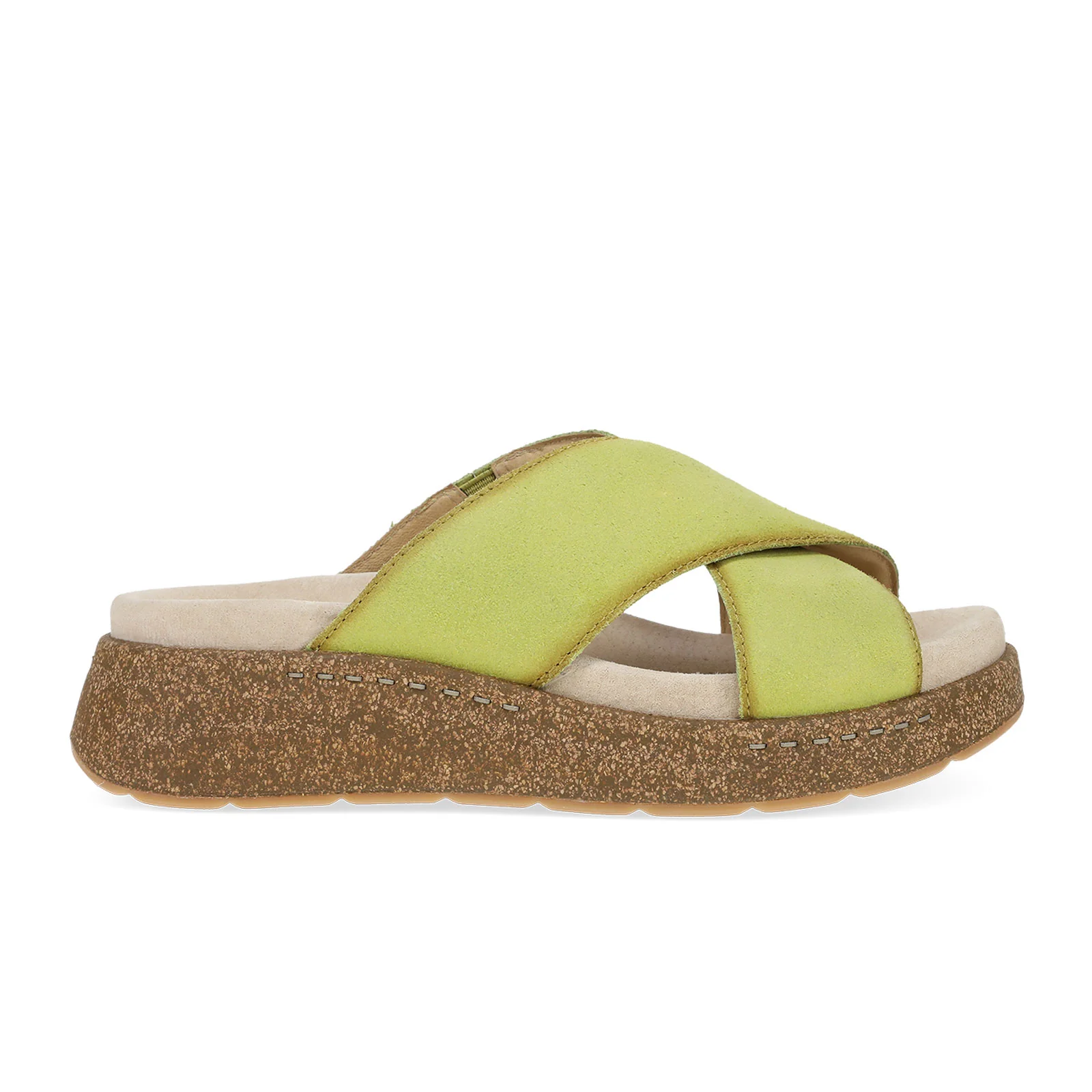 Dansko Bridget Slide Sandal (Women) - Lime Burnished Suede