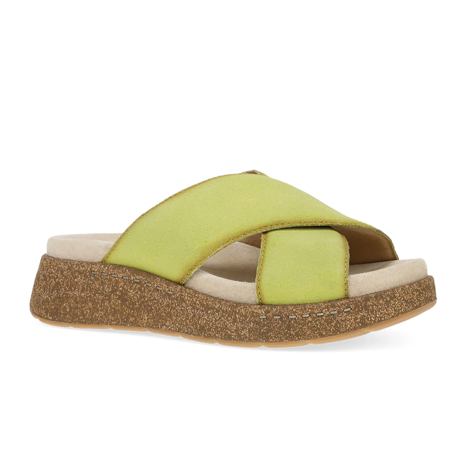 Dansko Bridget Slide Sandal (Women) - Lime Burnished Suede - Image 2
