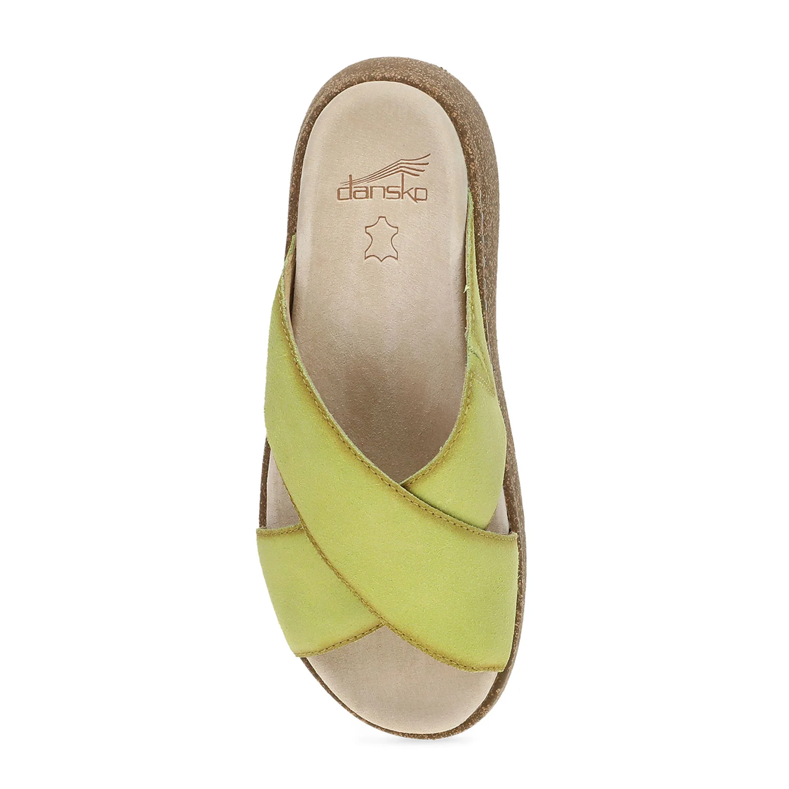 Dansko Bridget Slide Sandal (Women) - Lime Burnished Suede - Image 3