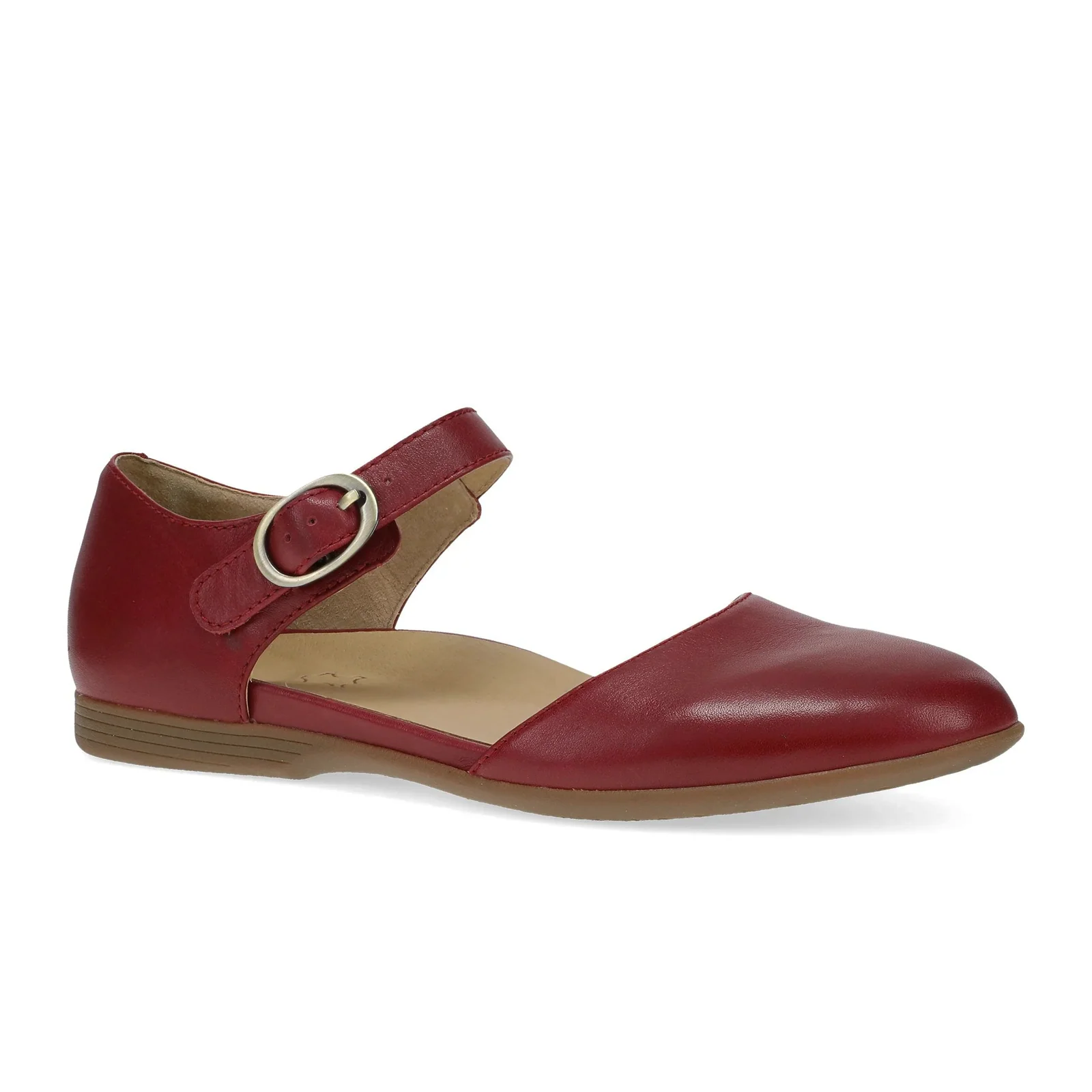 Dansko Liv Strappy Flat (Women) - Red Nappa