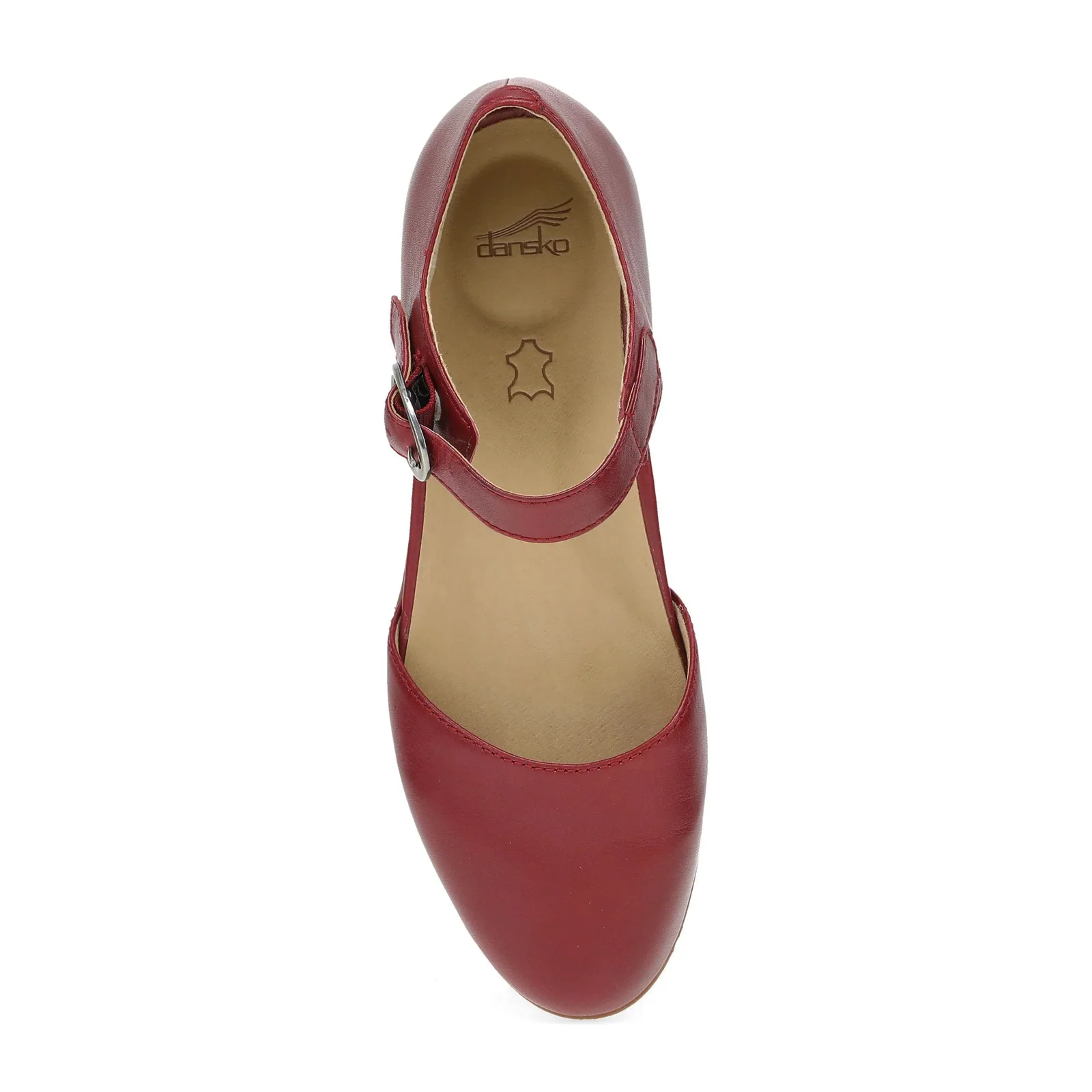 Dansko Liv Strappy Flat (Women) - Red Nappa - Image 5