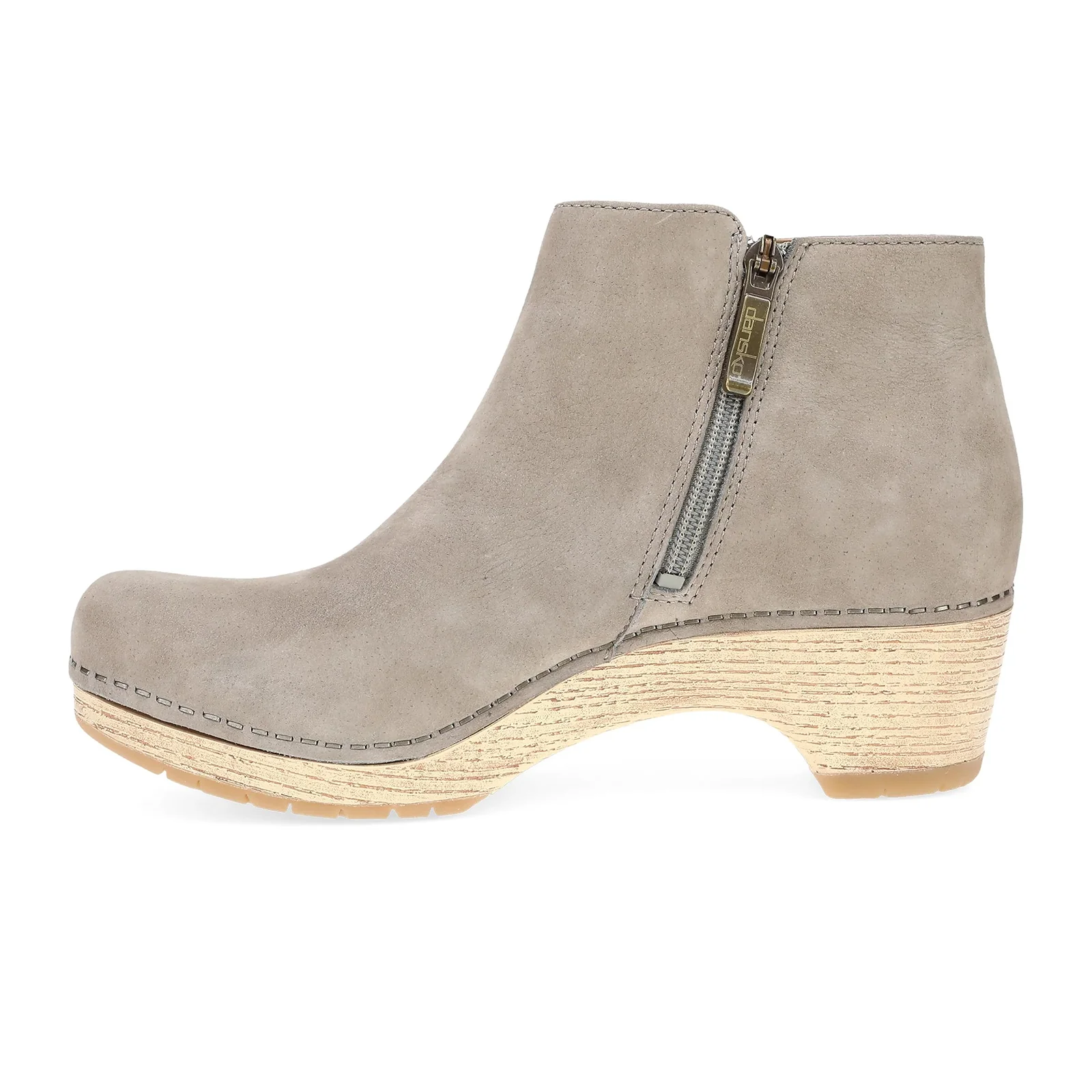Dansko Lizanne Heeled Ankle Boot (Women) - Taupe Milled Nubuck - Image 2