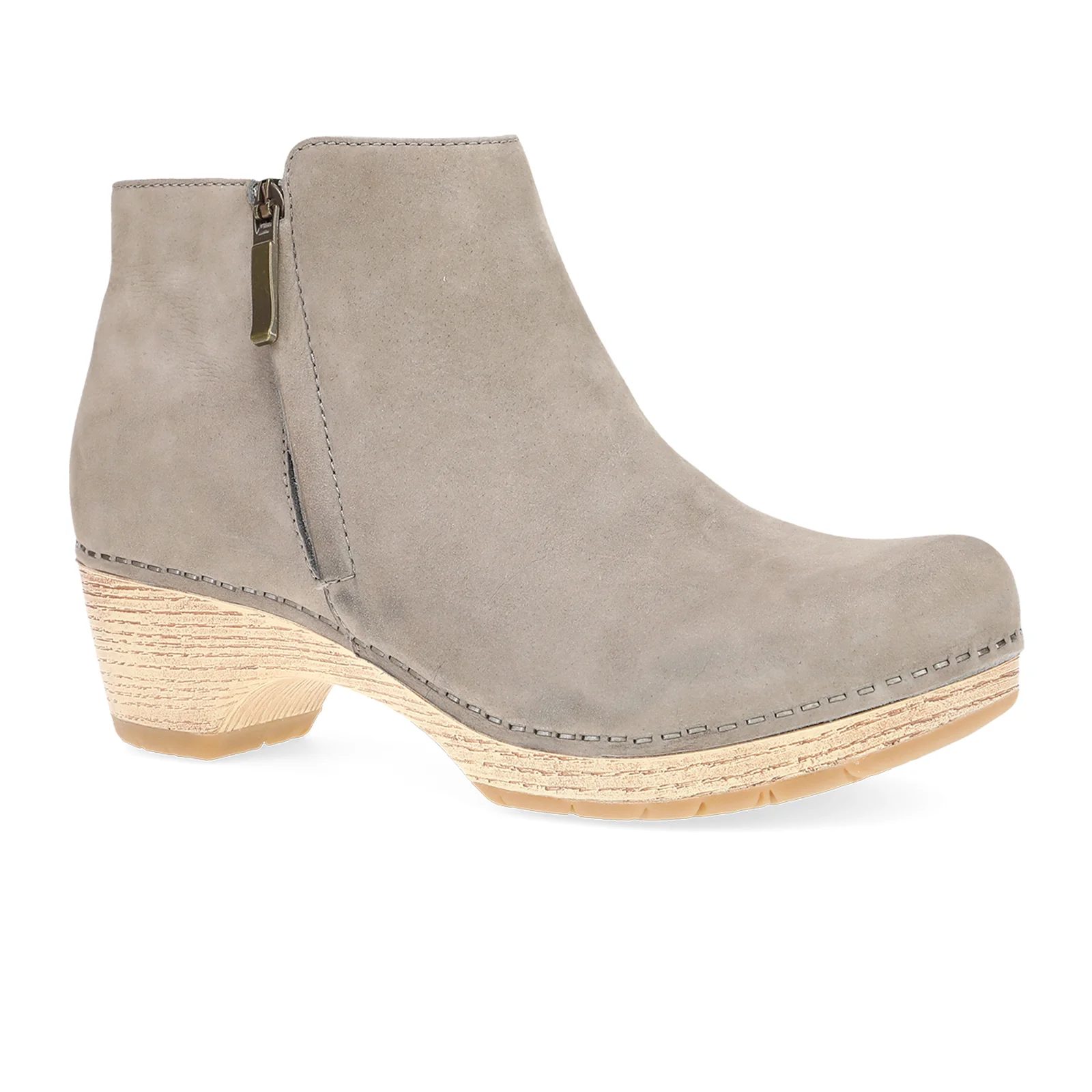 Dansko Lizanne Heeled Ankle Boot (Women) - Taupe Milled Nubuck - Image 3