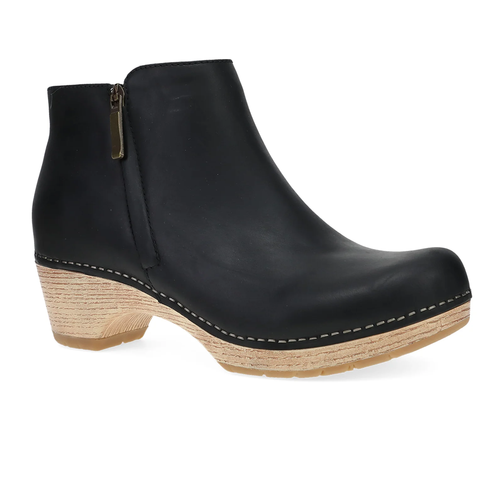 Dansko Lizanne Heeled Ankle Boot (Women) - Black Oiled Pull Up - Image 3
