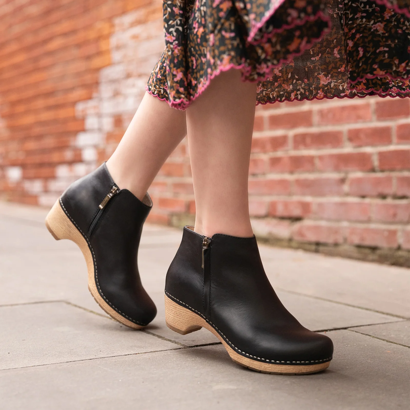 Dansko Lizanne Heeled Ankle Boot (Women) - Black Oiled Pull Up - Image 7