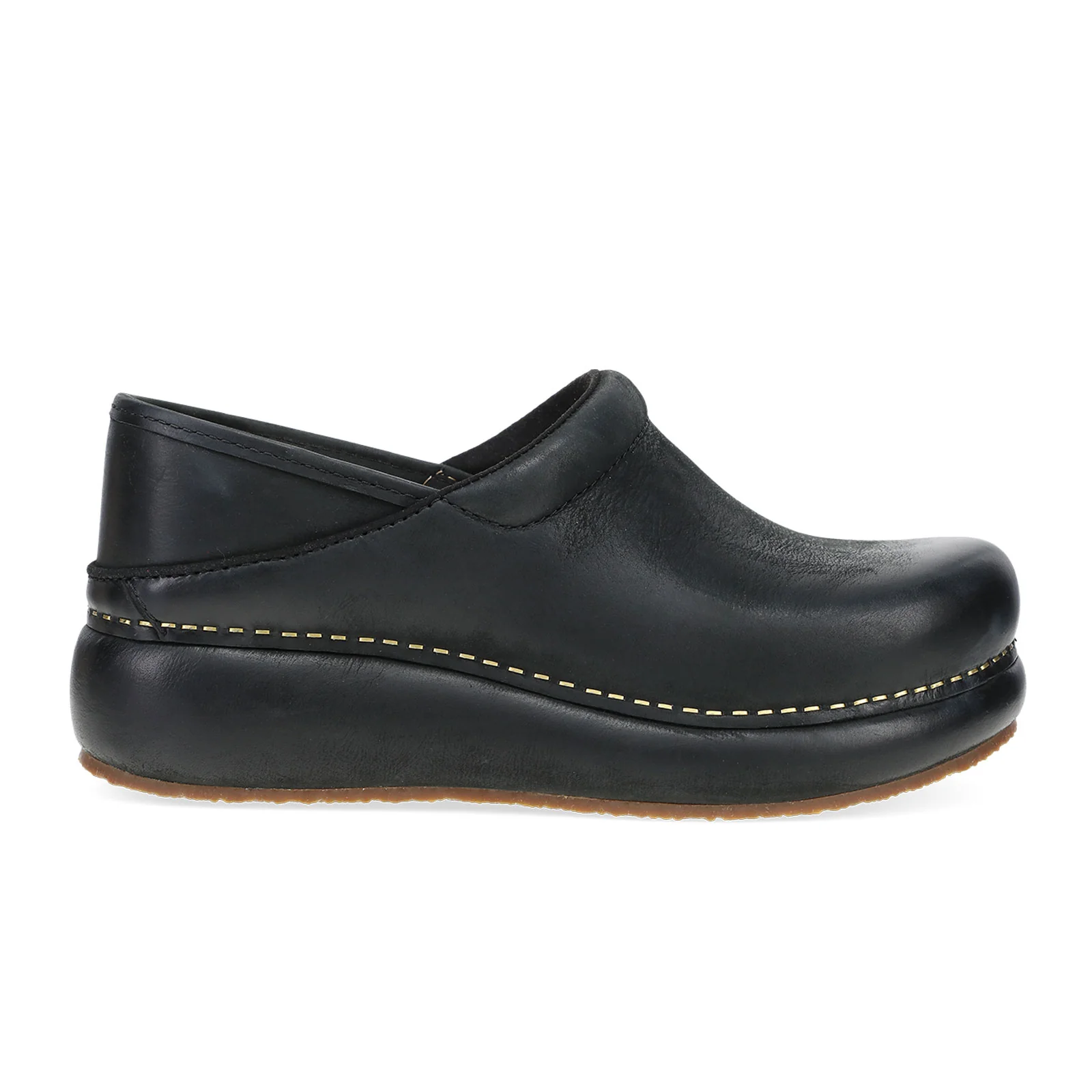 Dansko Platform Pro Clog (Women) - Black Burnished Nubuck