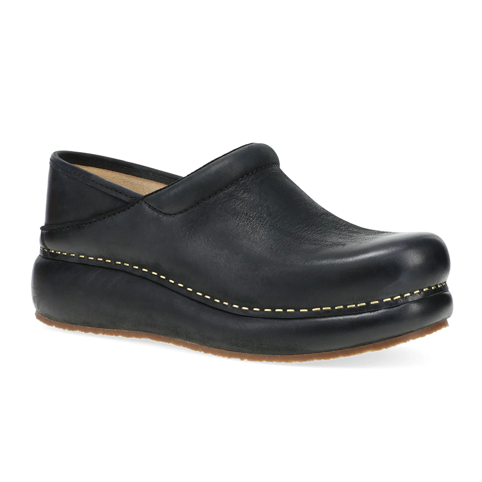 Dansko Platform Pro Clog (Women) - Black Burnished Nubuck - Image 2