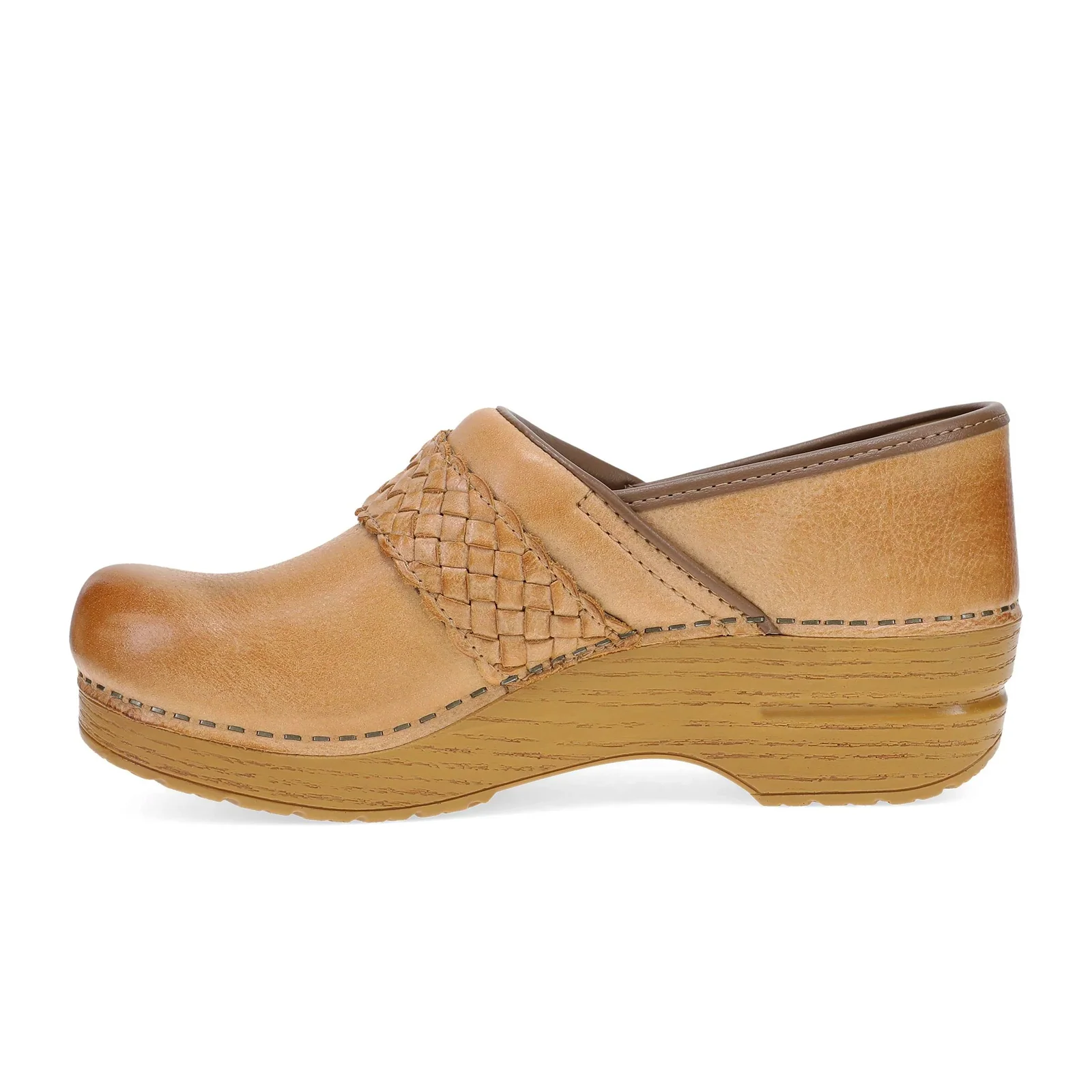 Dansko Pro Braided Clog (Women) - Honey Distressed Leather - Image 2