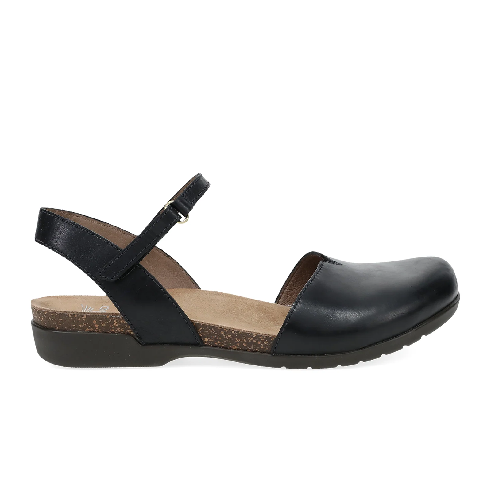 Dansko Rowan Backstrap Sandal (Women) - Black Waxy Burnished
