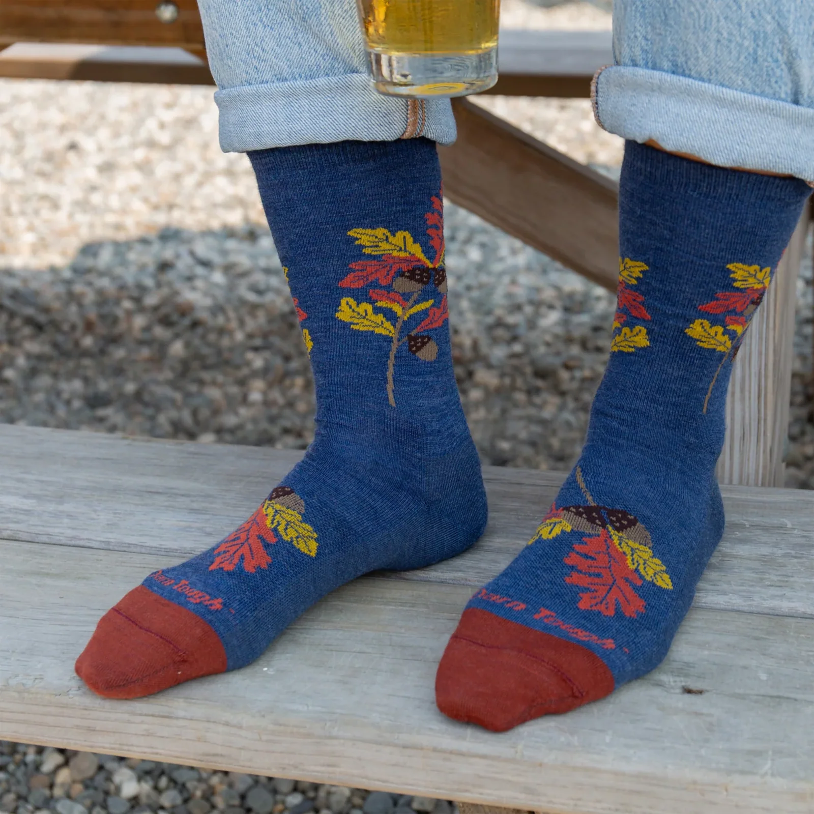 Darn Tough Blossom Lightweight Crew Sock (Women) - Oak Denim - Image 2