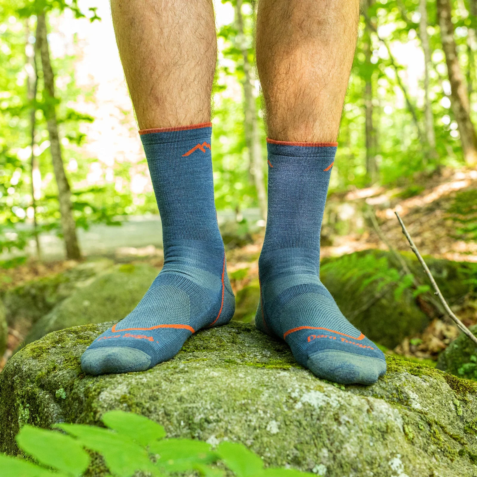 Darn Tough Light Hiker Lightweight Micro Crew Sock with Cushion (Men) - Denim - Image 2