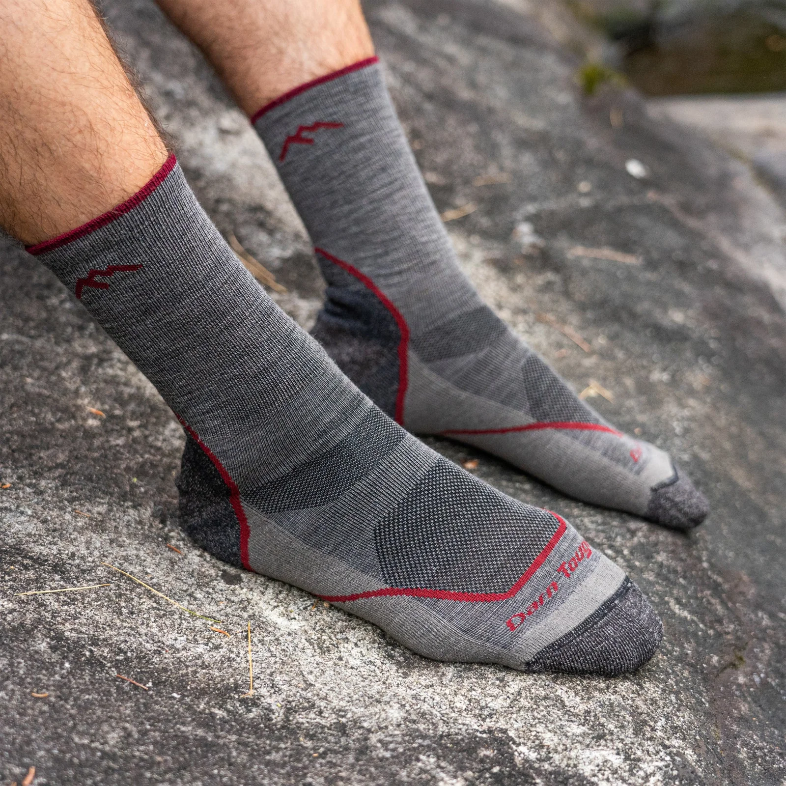 Darn Tough Light Hiker Lightweight Micro Crew Sock with Cushion (Men) - Taupe - Image 3
