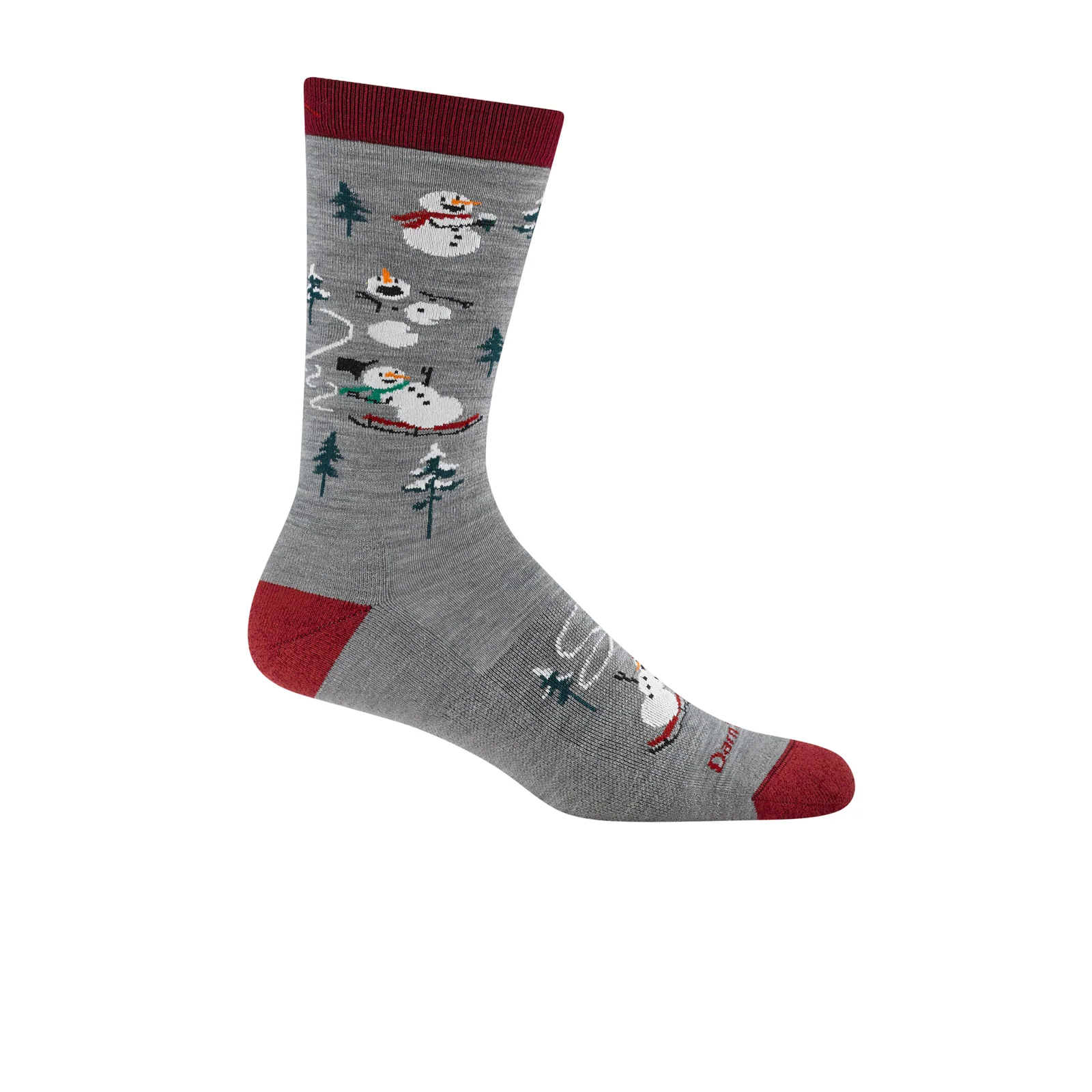 Darn Tough Sled Head Lightweight Cushion Crew Sock (Men) - Gray