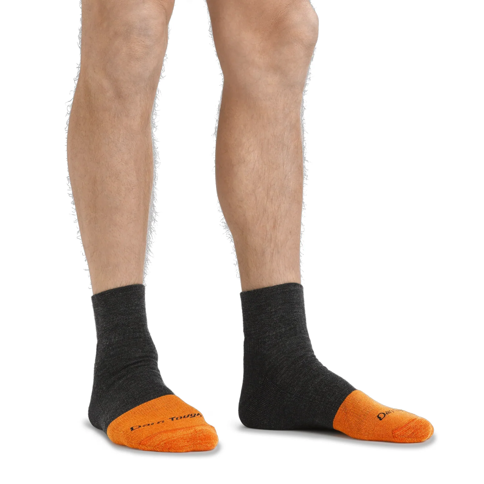 Darn Tough Steely Midweight Quarter Sock with Full Cushion Toe Box (Men) - Graphite - Image 2