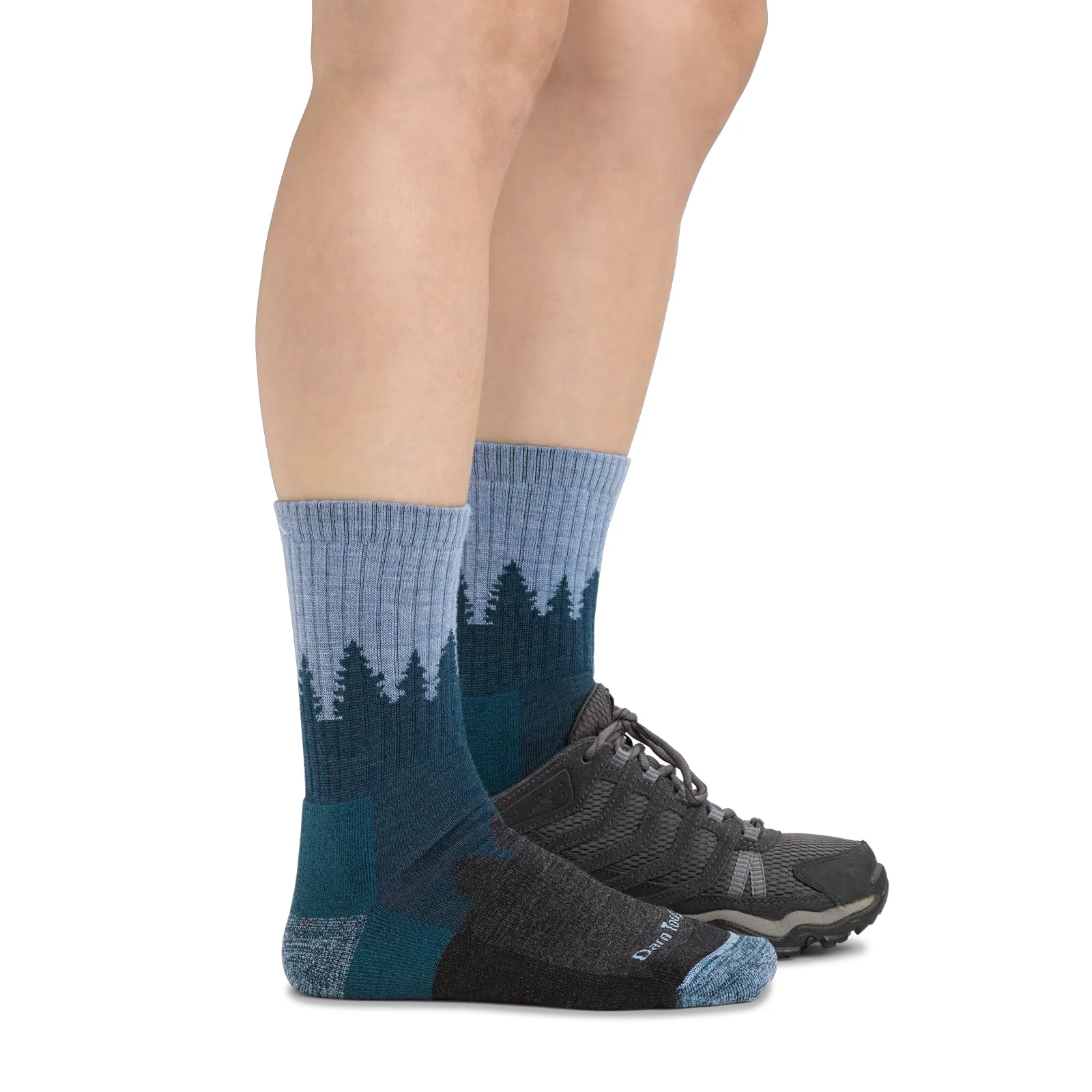 Darn Tough Treeline Midweight Micro Crew Sock with Cushion (Women) - Blue - Image 4