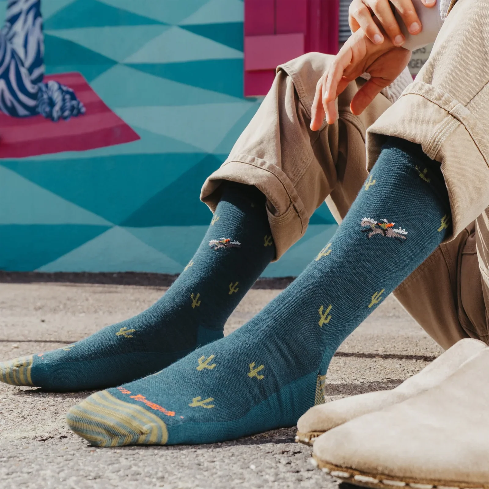 Darn Tough Wool'd Wool'd West Lightweight Crew Sock (Men) - Dark Teal - Image 5